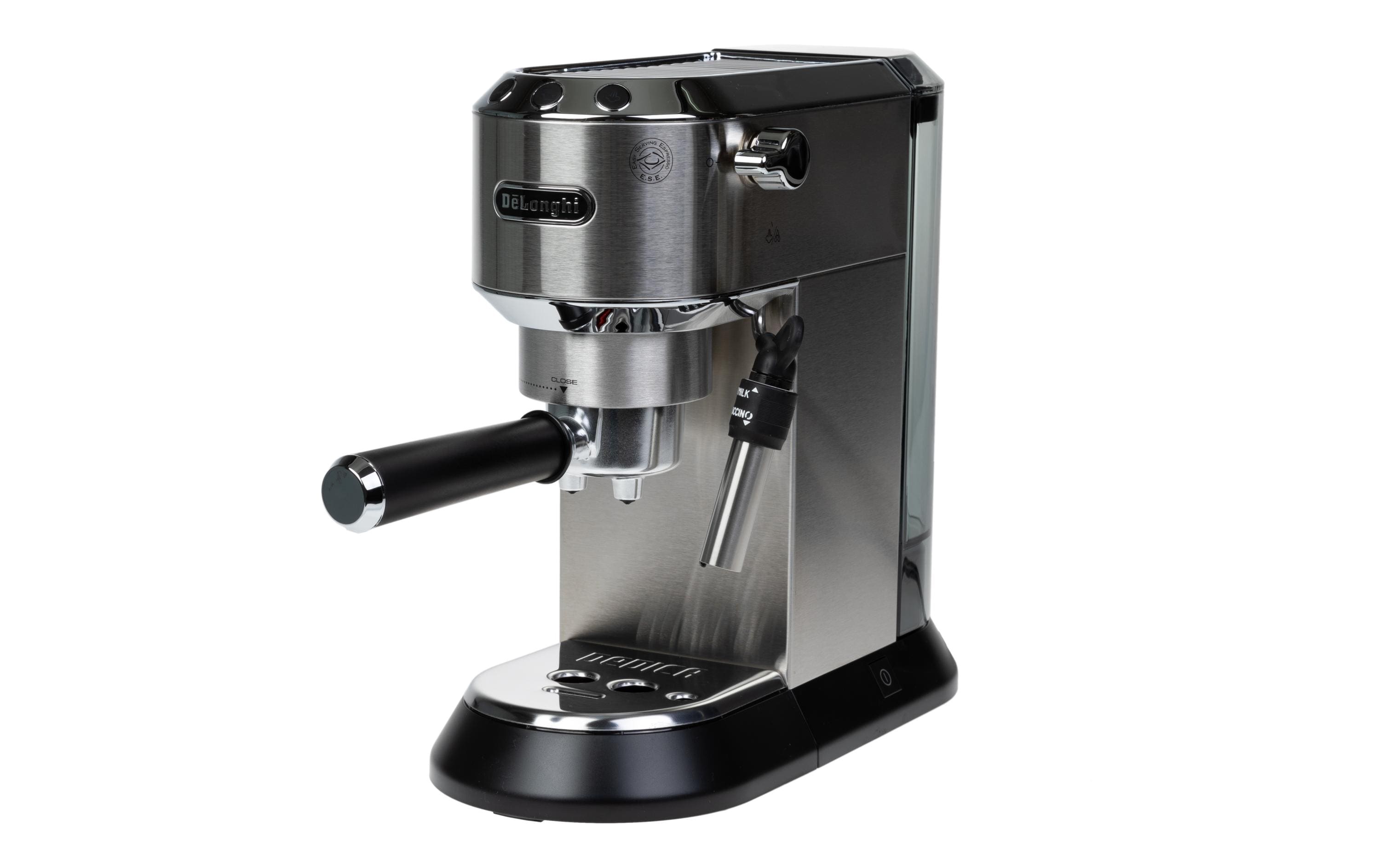De’Longhi Dedica EC 685.M Siebträgermaschine – für E.S.E.-Pads, 15 bar, 1 l, Silber