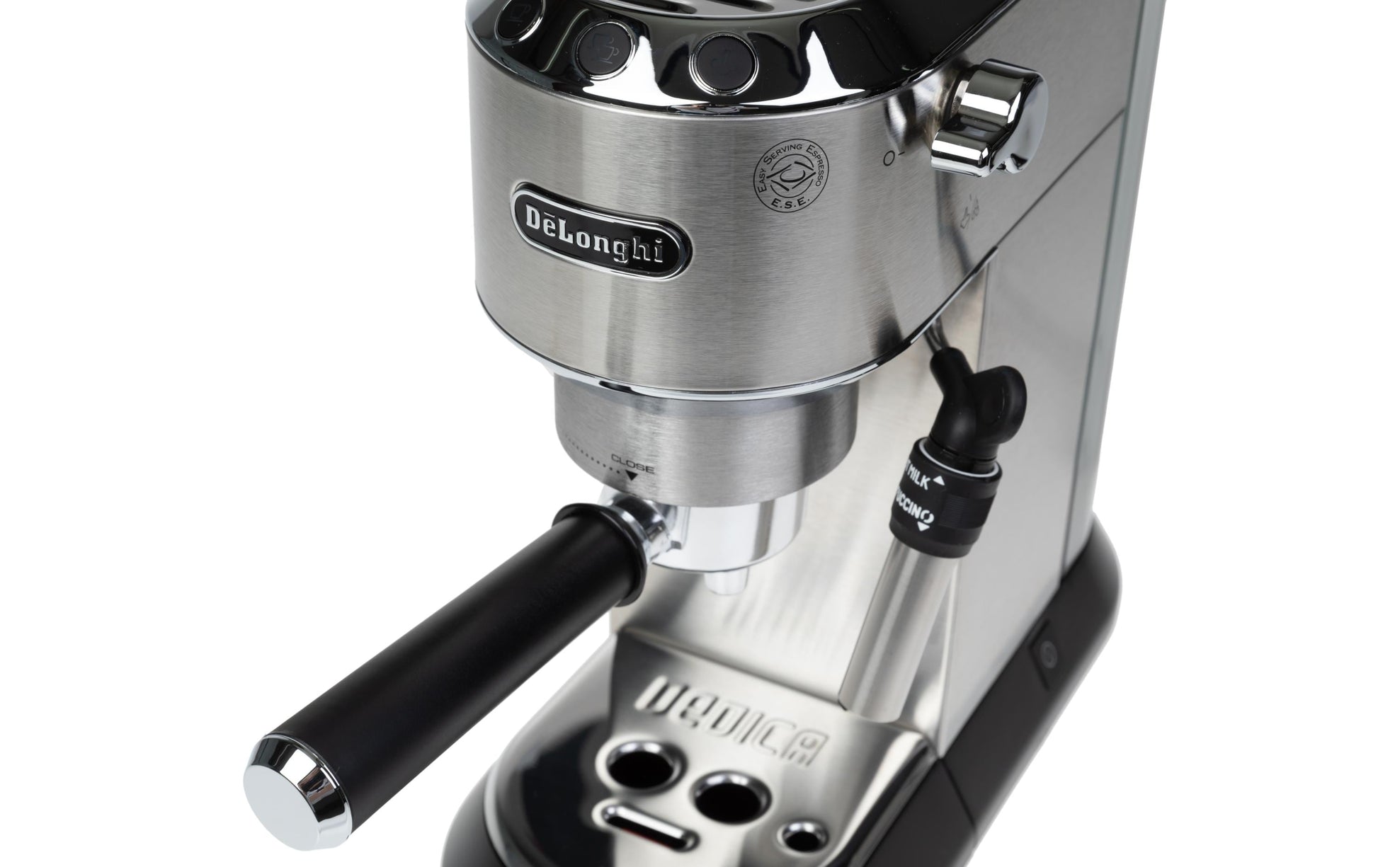 De’Longhi Dedica EC 685.M Siebträgermaschine – für E.S.E.-Pads, 15 bar, 1 l, Silber