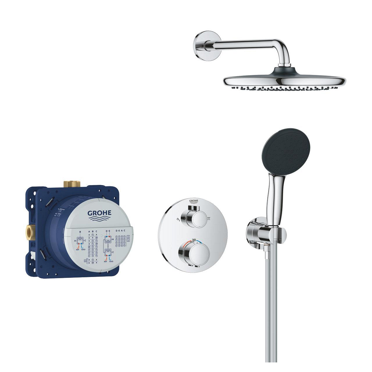 GROHE Badebatterie (Unterputz) Vitalio Start – Metall, Chrom