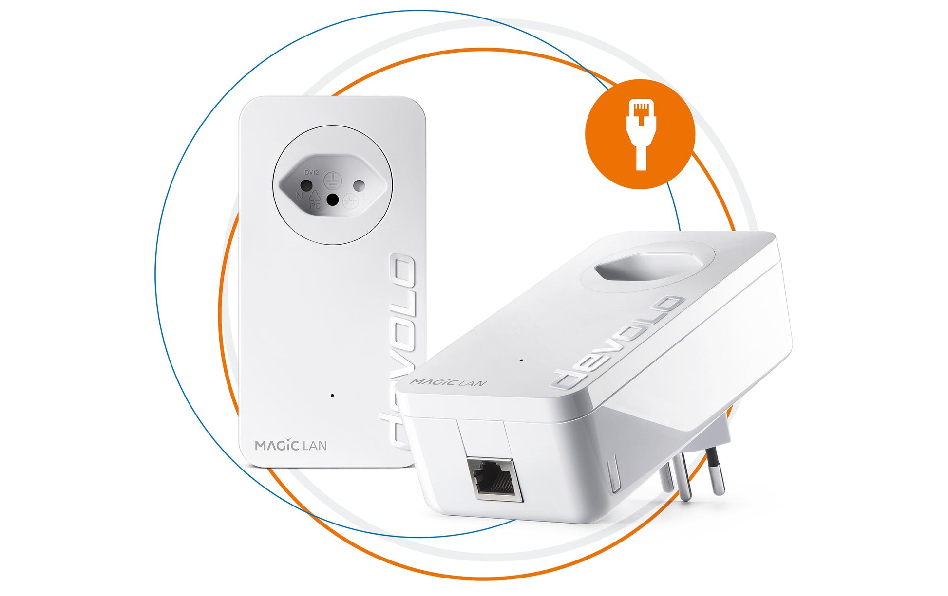 Devolo Magic 2 LAN Starter Kit – Powerline 2400 Mbit/s, 1× 1G RJ‑45, Weiss, 2er-Set