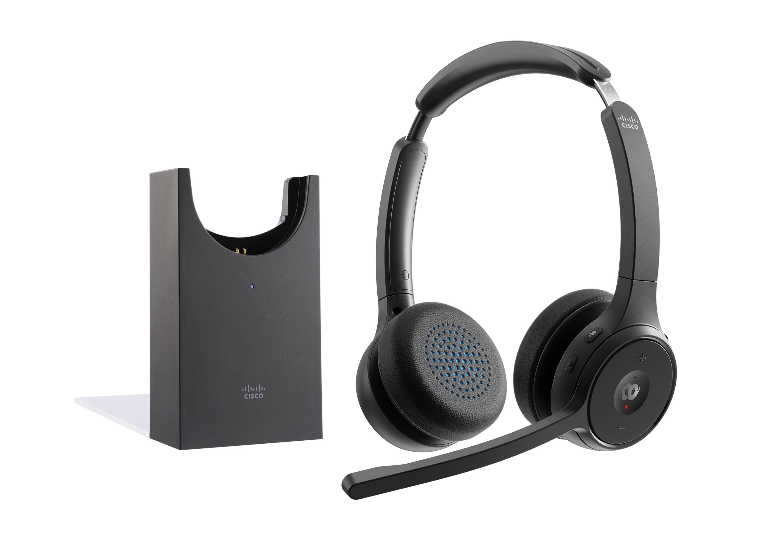 Cisco 722 – Duo Headset – USB‑A, kabellos, inkl. Stand – schwarz
