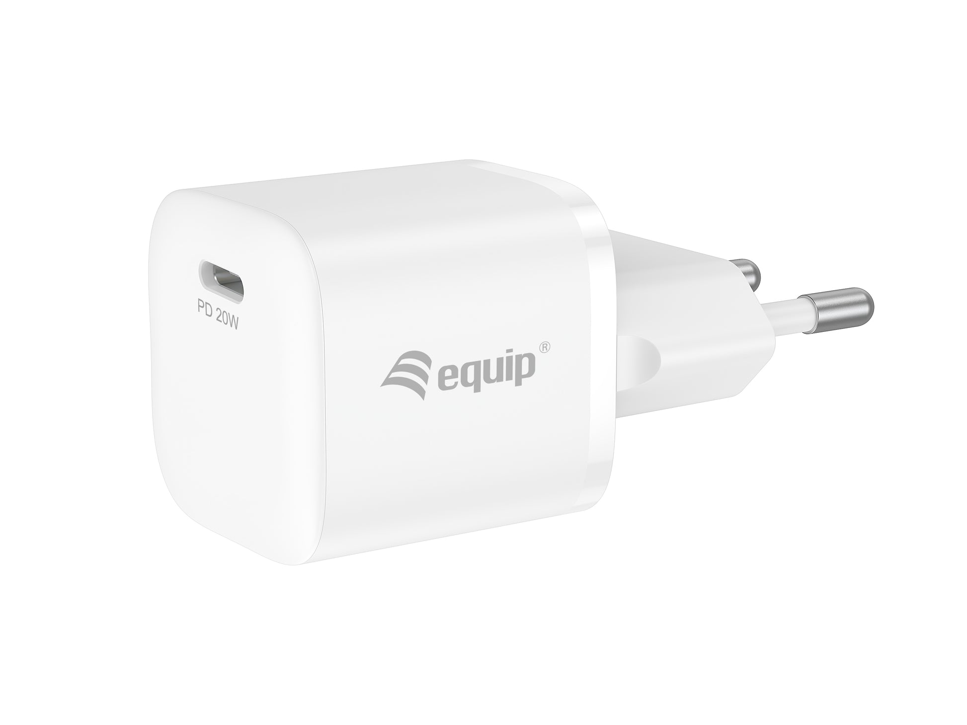 Equip USB-Ladegerät 20 W – USB-C×1 – PD 3.0, EU-Stecker (Typ C) – Weiss – Packung 25×