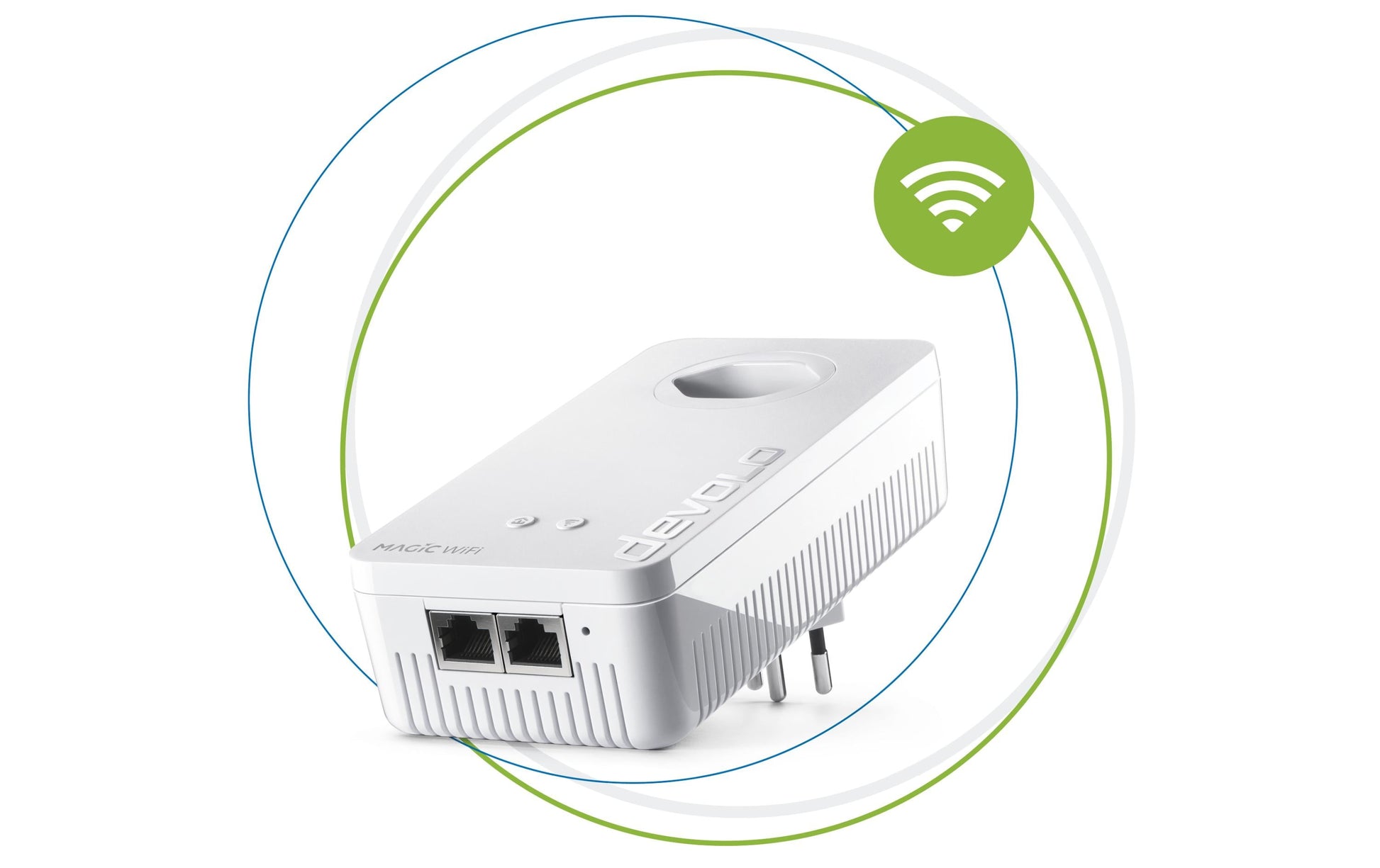 Devolo Magic 2 Wi‑Fi next – Powerline Adapter – 2400 Mbit/s, Wi‑Fi 5 (802.11ac), 2× 1G RJ‑45