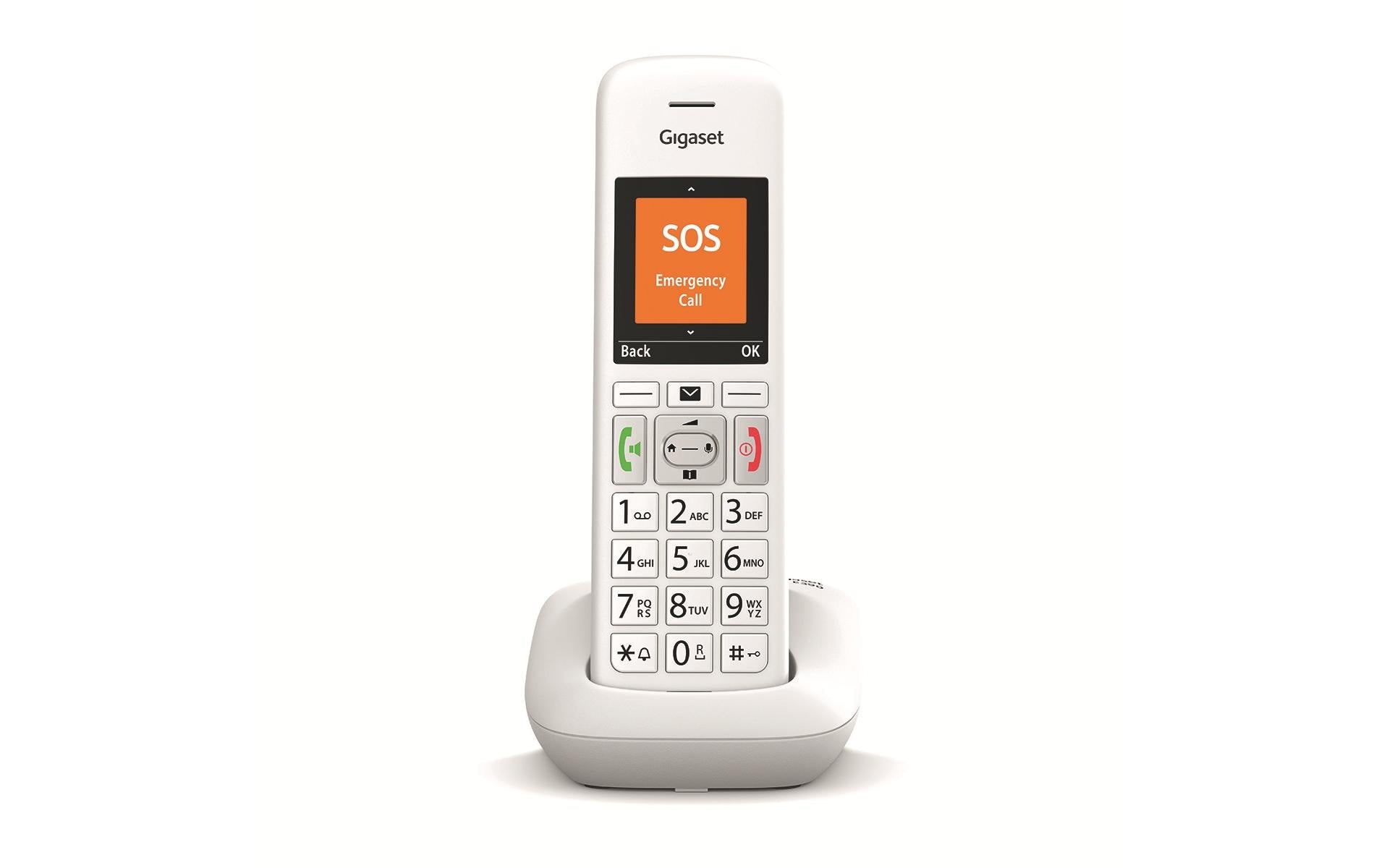 Gigaset E390 – Grosstastentelefon, 2,2" Display, Weiss