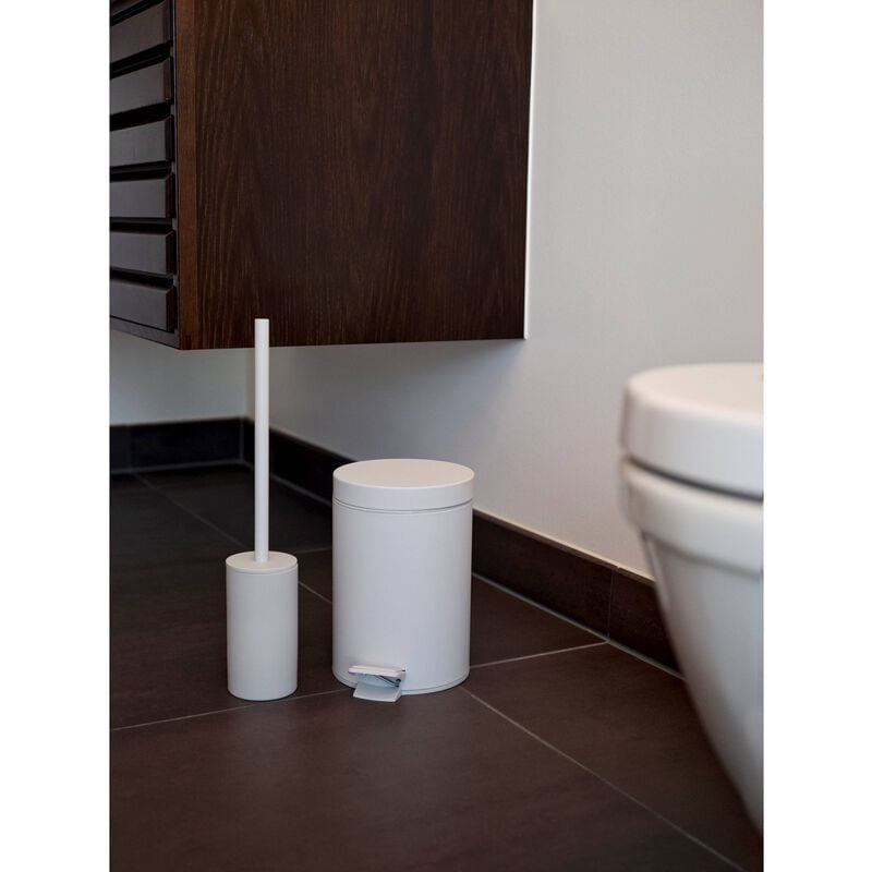Zone Denmark Solo – WC-Bürstenset – Keramik, Grau, mit Stahlstiel, H 44,8 cm, Ø 8,4 cm
