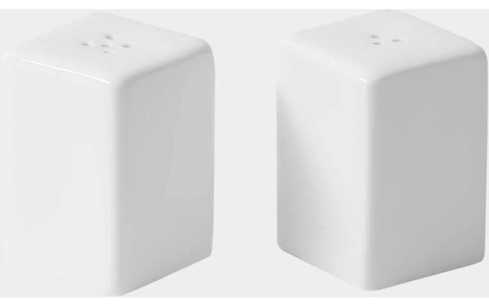I am Creative Salz- und Pfefferstreuer – 2-teiliges Set, 55 ml, 4,0 × 4,0 × 5,5 cm, Porzellan, Weiss