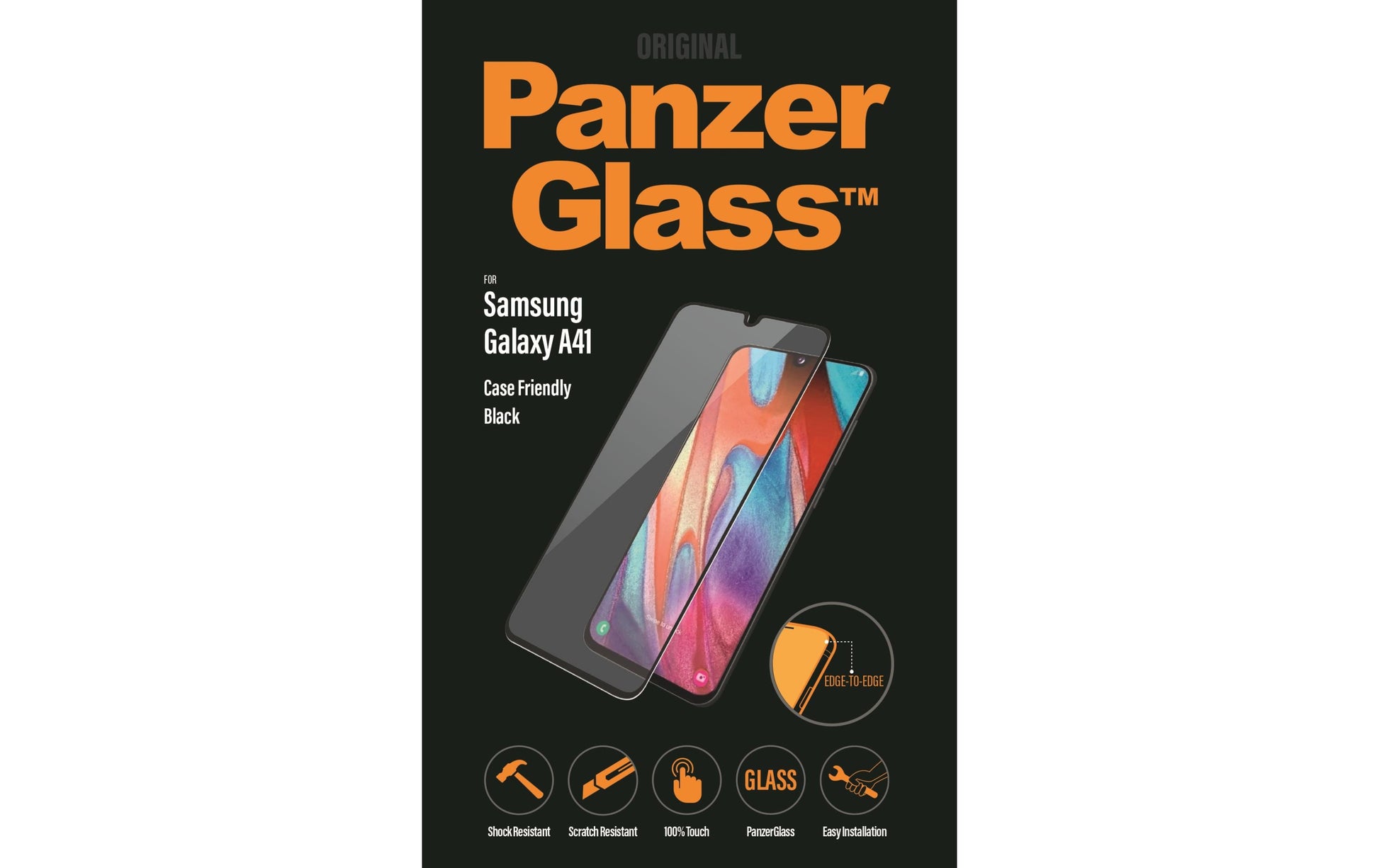PanzerGlass Displayschutz (Panzerglas), Case Friendly – für Galaxy A41