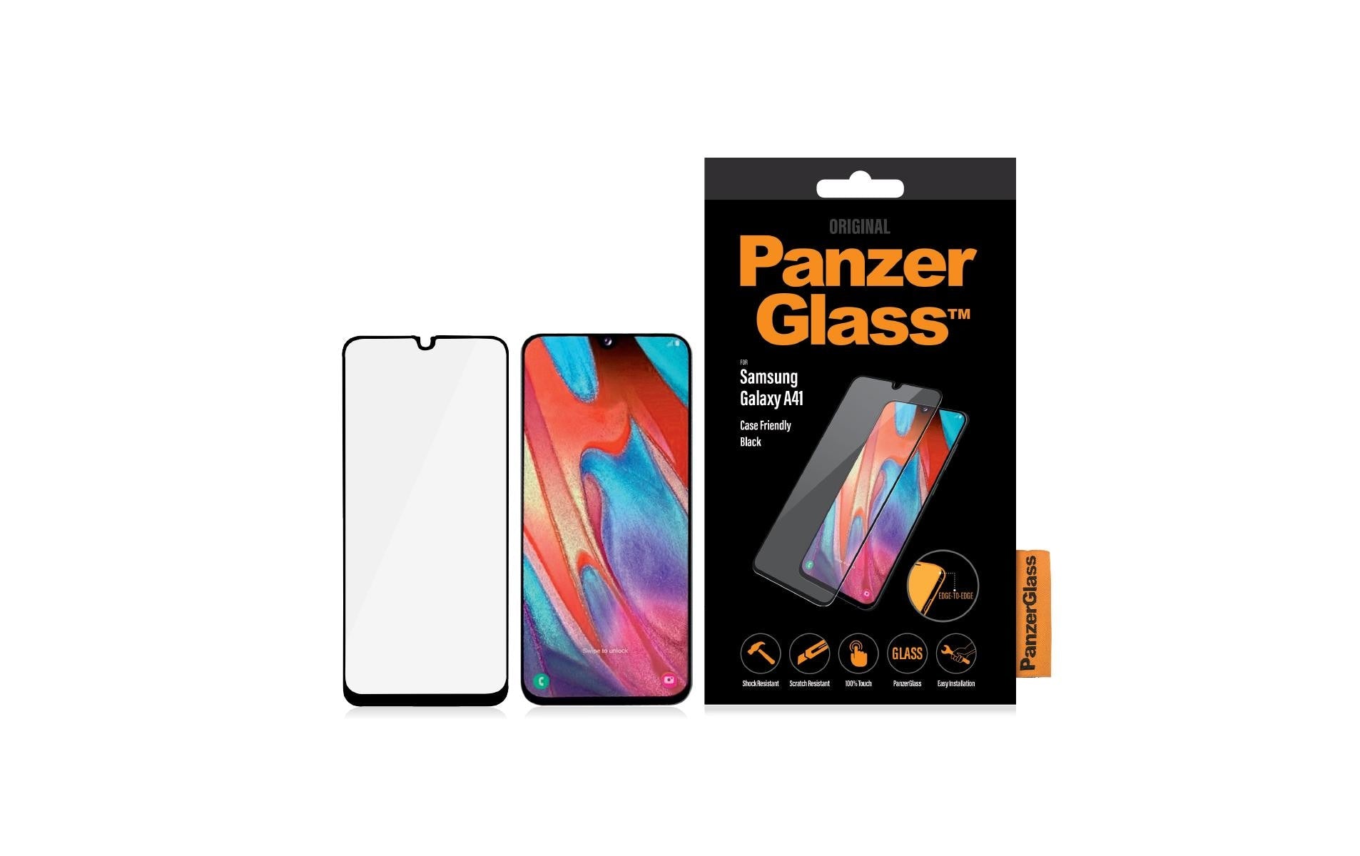 PanzerGlass Displayschutz (Panzerglas), Case Friendly – für Galaxy A41