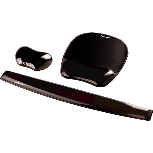 Fellowes Mausmatte mit Handgelenkauflage – Crystals – Gel, abwaschbar – 230×202×15 mm – schwarz