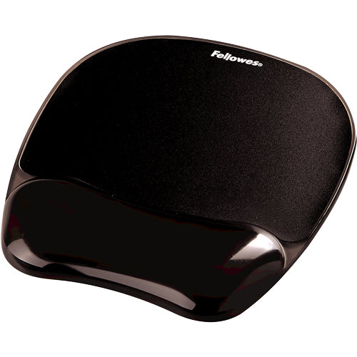 Fellowes Mausmatte mit Handgelenkauflage – Crystals – Gel, abwaschbar – 230×202×15 mm – schwarz