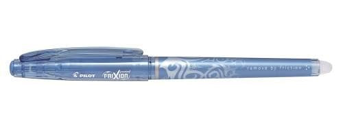 Pilot FriXion Point – radierbarer Tintenroller mit Kappe, 0,5 mm, hellblau, für Linkshänder