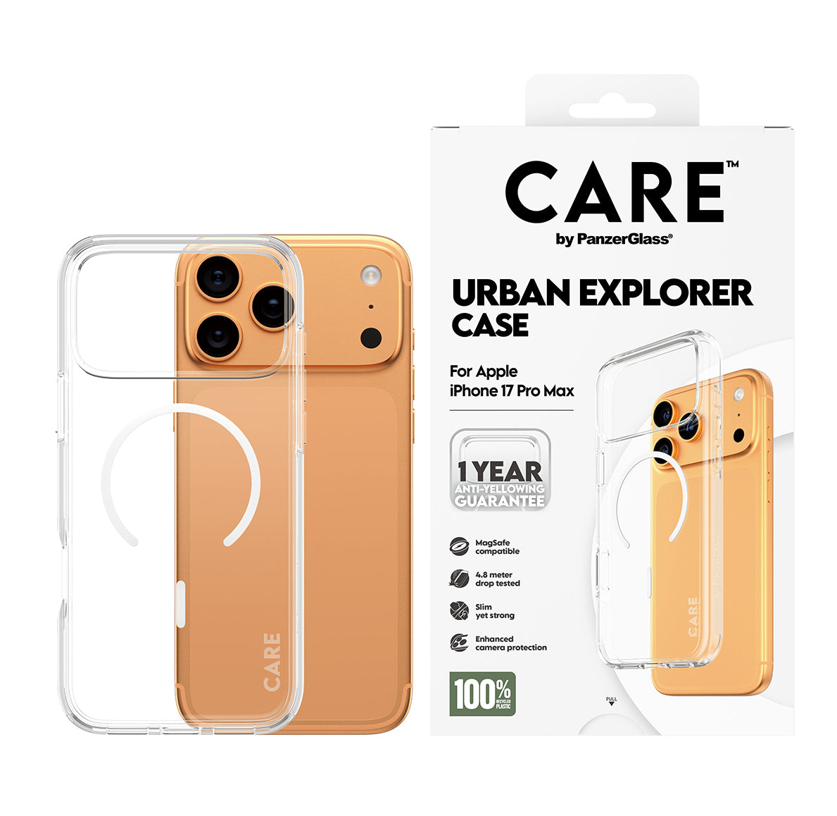 PanzerGlass Backcover Flagship Case – für Apple iPhone 17 Pro Max – transparent – TPU, MagSafe-kompatibel