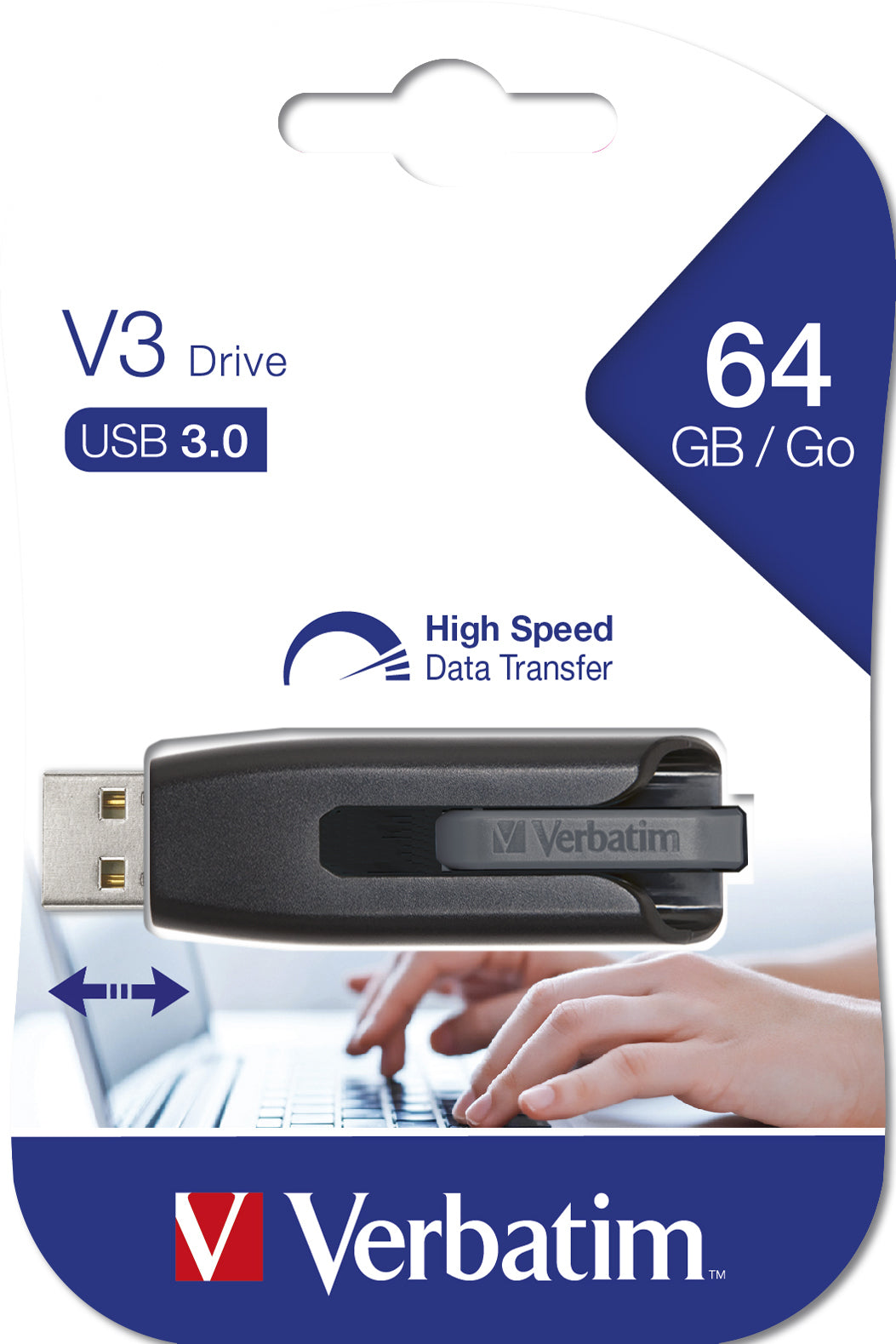 Verbatim V3 USB-Stick – 64 GB, USB 3.0, recyclingfähig