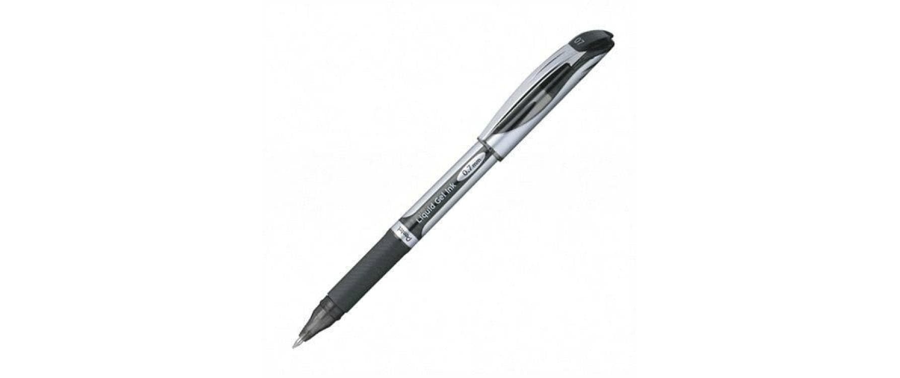 Pentel EnerGel BL57 Gelschreiber, Kappe – Schwarz, Spitze 0,7 mm, schnelltrocknend, nachfüllbar, 12er-Set