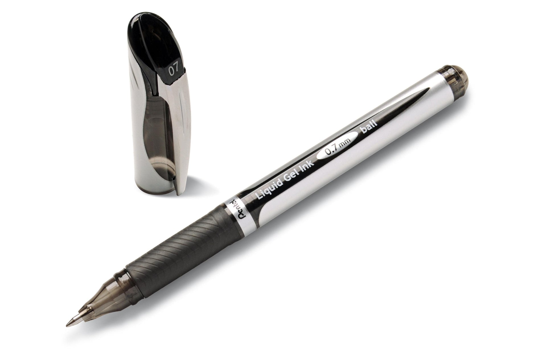 Pentel EnerGel BL57 Gelschreiber, Kappe – Schwarz, Spitze 0,7 mm, schnelltrocknend, nachfüllbar, 12er-Set