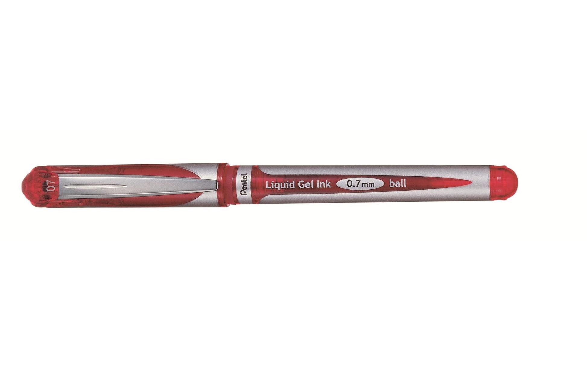 Pentel EnerGel BL57 Gelschreiber, Kappe – Rot, Spitze 0,7 mm, schnelltrocknend, nachfüllbar, 12er-Set