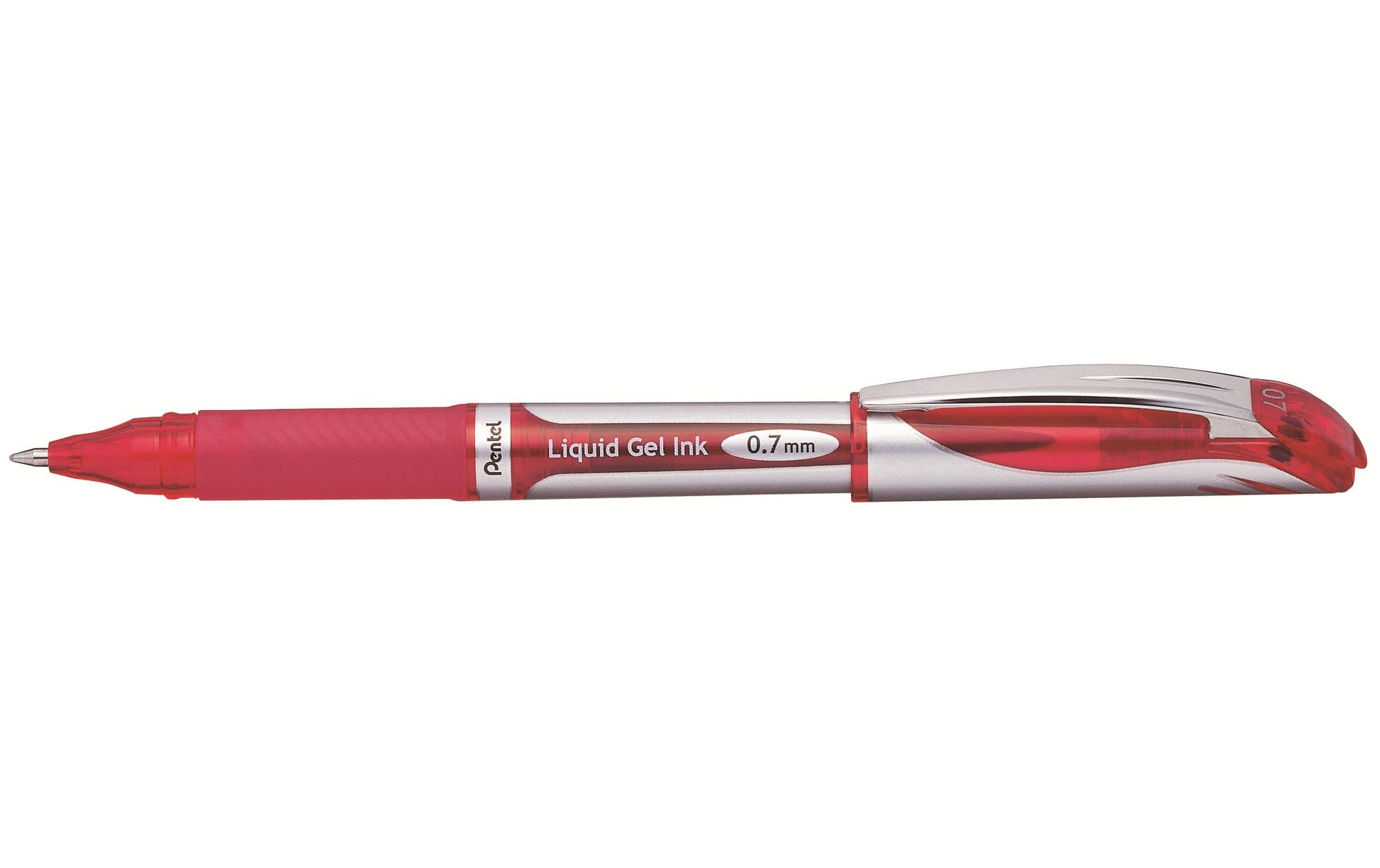 Pentel EnerGel BL57 Gelschreiber, Kappe – Rot, Spitze 0,7 mm, schnelltrocknend, nachfüllbar, 12er-Set