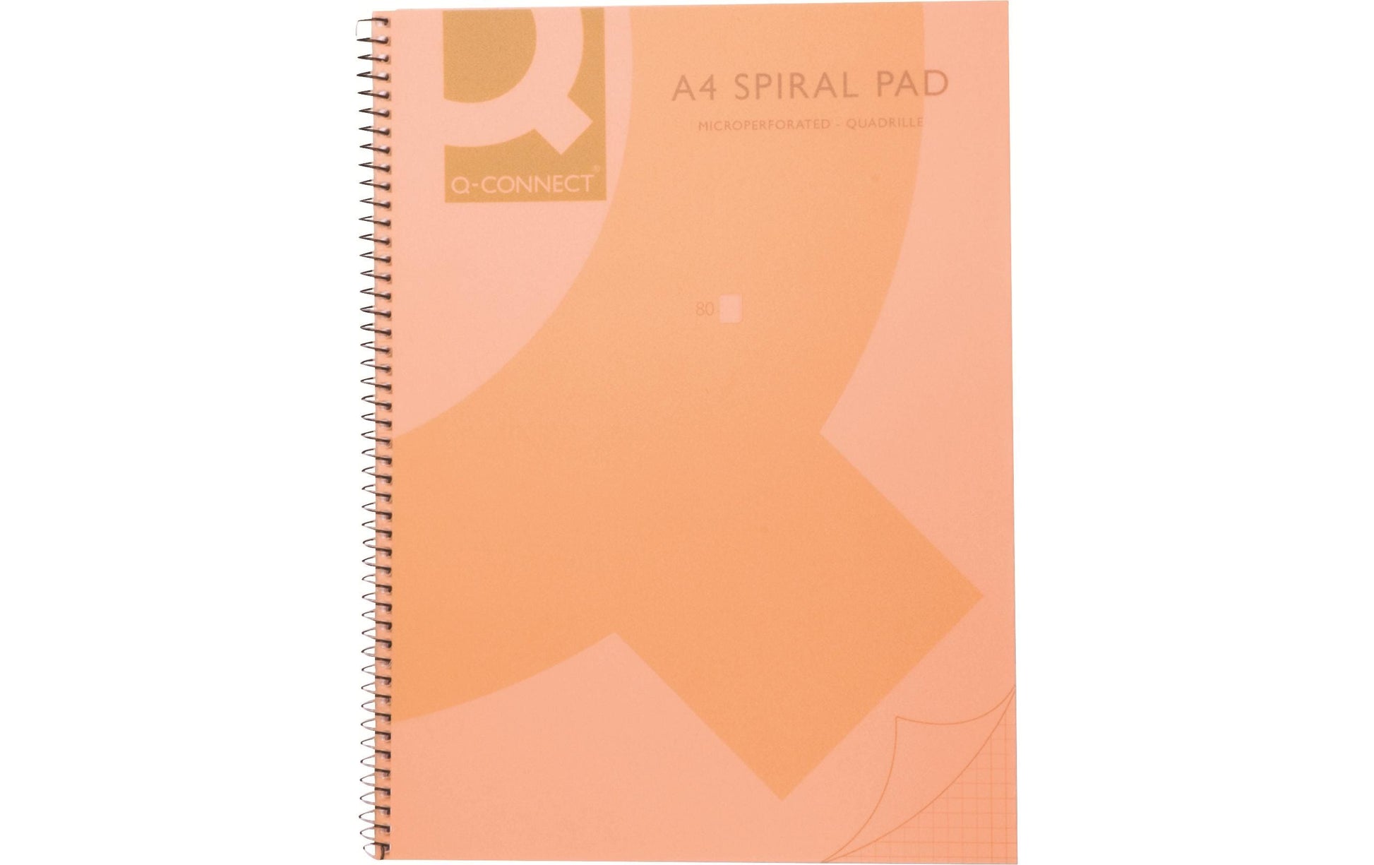 Connect Collegeblock, 315 × 225 mm, kariert, Spiralbindung, 80 Blatt, 70 g/m² – orange, 5er-Pack