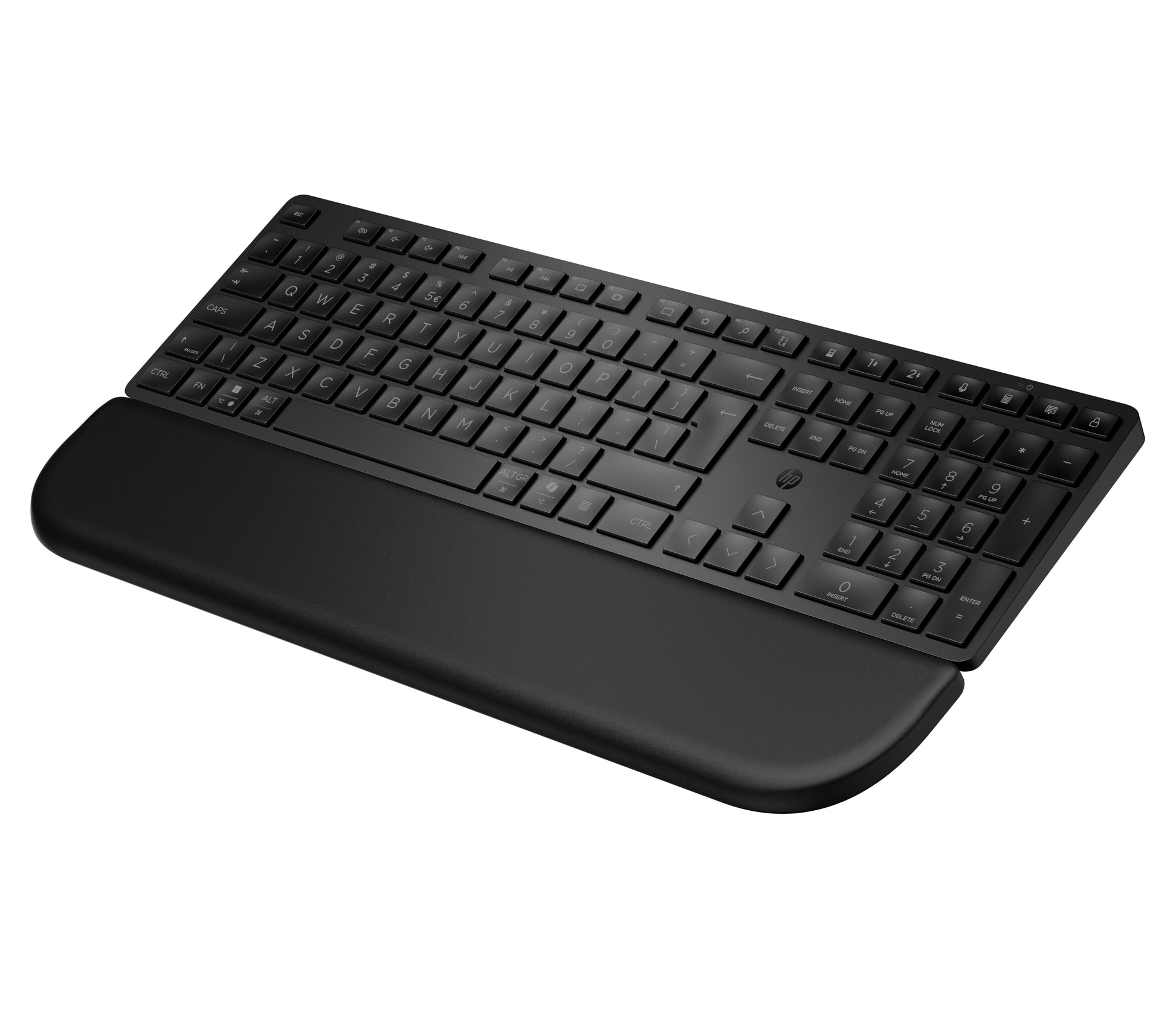 HP 580K – Tastatur – Bluetooth & 2,4 GHz (USB‑A) – mit Handballenauflage – leise Tasten – schwarz
