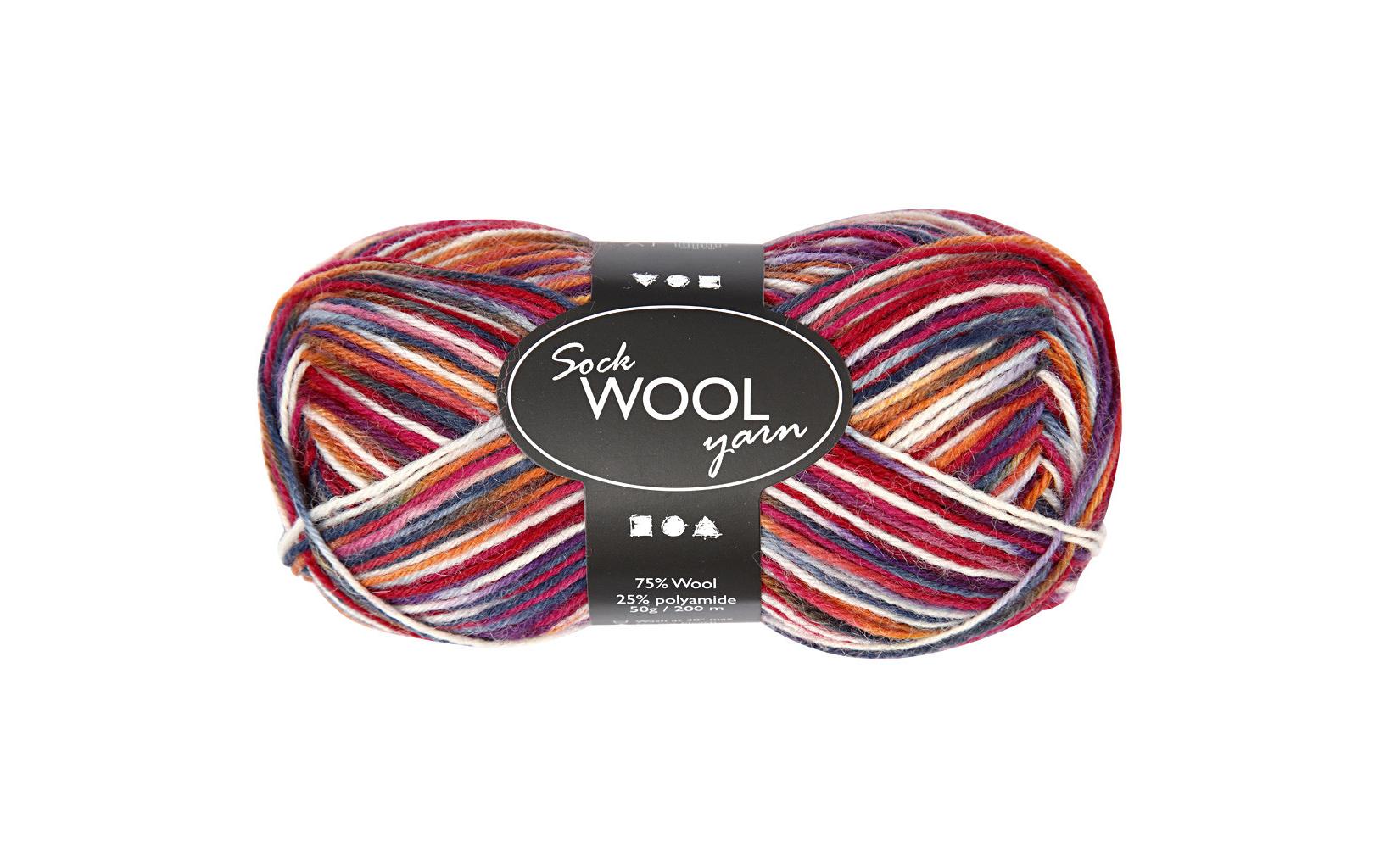 Creativ Company Sockenwolle Garn Rot – 50 g, 200 m, Nylon, Nadel 2 mm, 1 Stk.