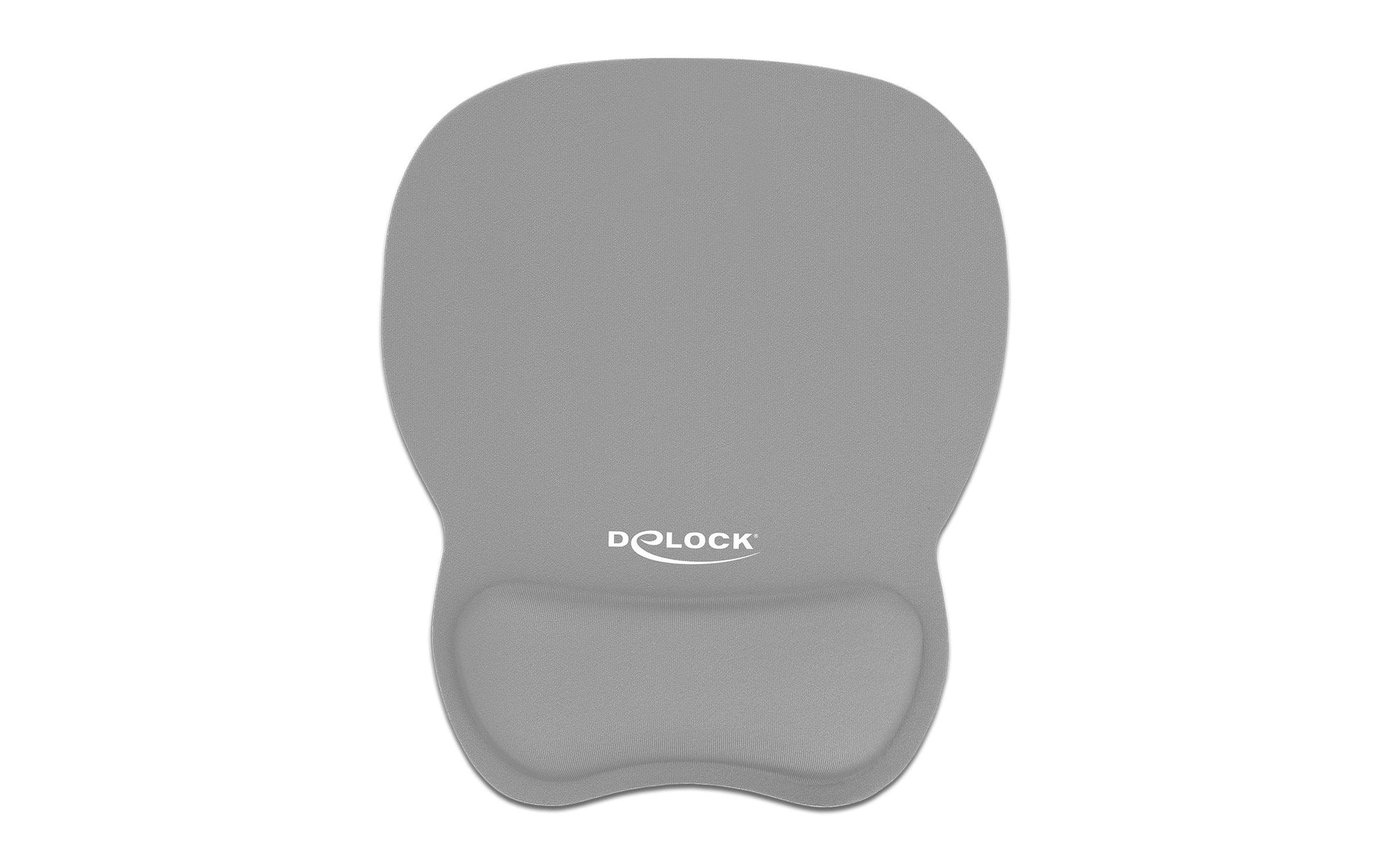 DeLOCK Mauspad mit Handgelenkauflage – Textil – Grau – 206 × 245 mm