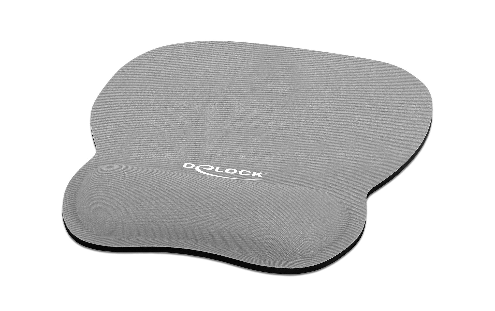 DeLOCK Mauspad mit Handgelenkauflage – Textil – Grau – 206 × 245 mm