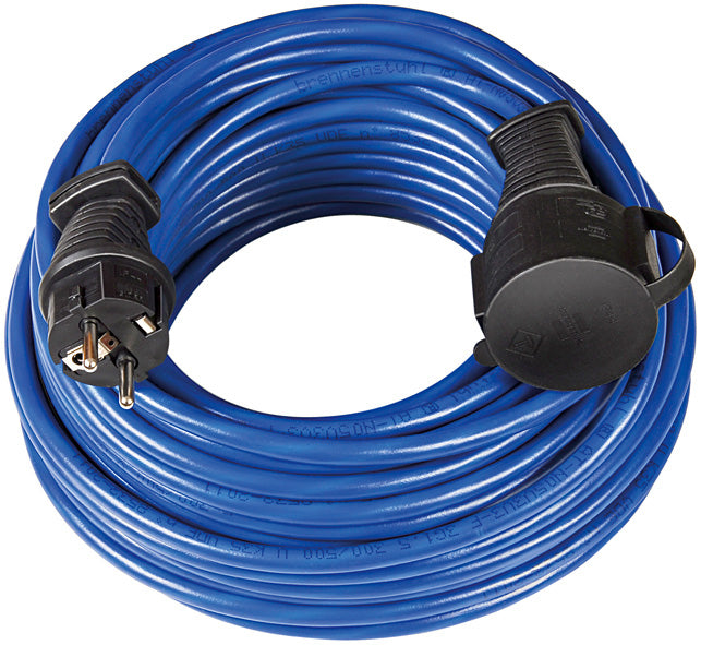Brennenstuhl Verlängerungskabel – Schuko (Typ E/F)–Schuko (Typ E/F), 10 m, IP44, 1,5 mm², blau