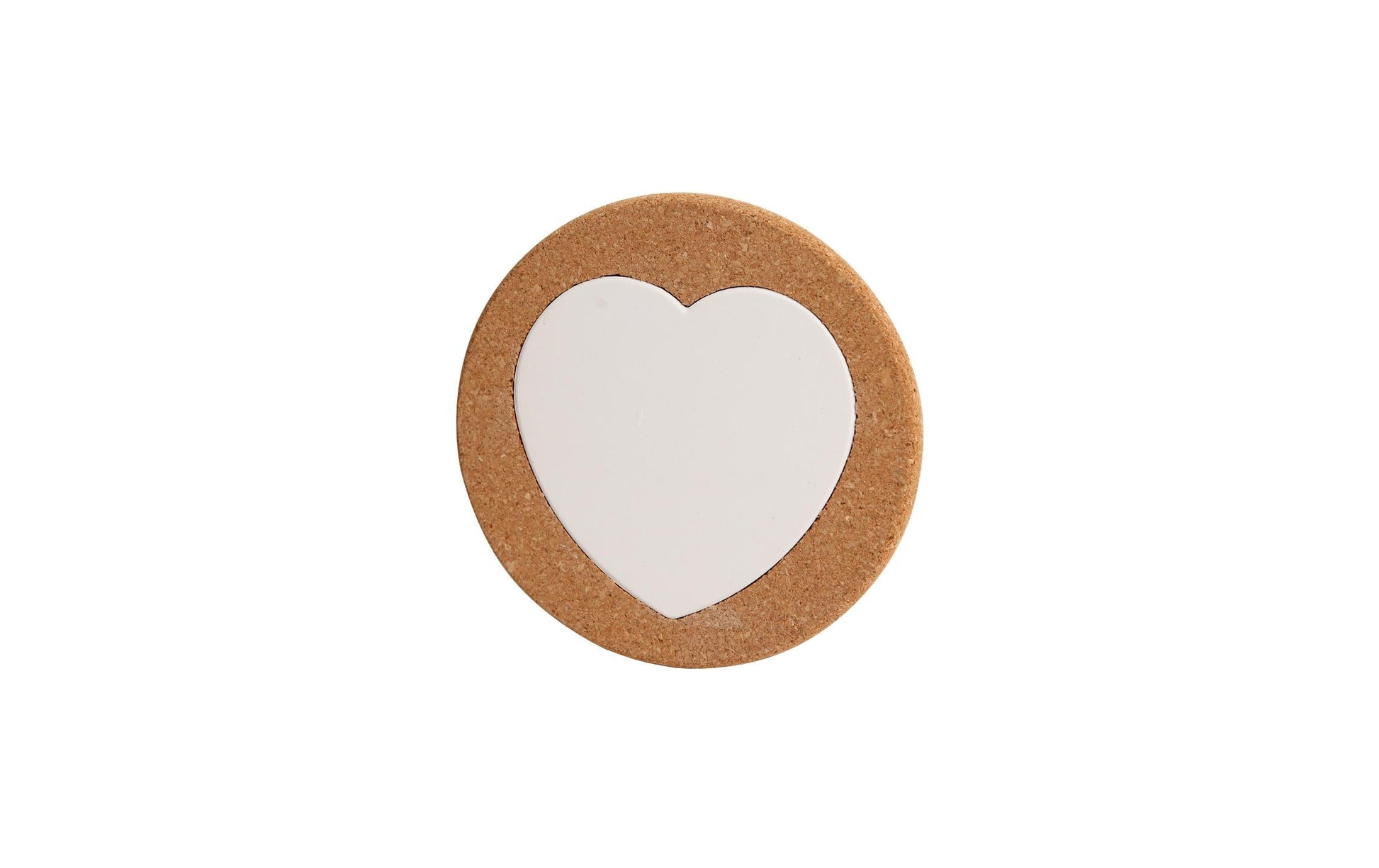 I am Creative Holzrohling, Kork mit Porzellan-Innenteil, Natur, 15 × 15 cm, 133 g, 1 Stk., Herz