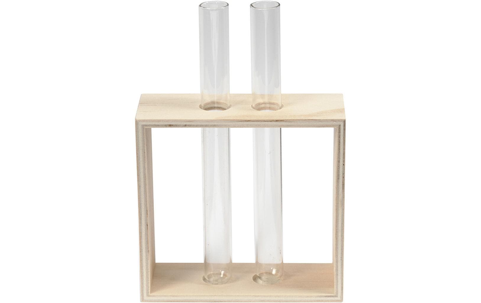 Creativ Company Reagenzglashalterung – 10,5 × 10 × 4 cm – Sperrholz & Glas, Hellbraun