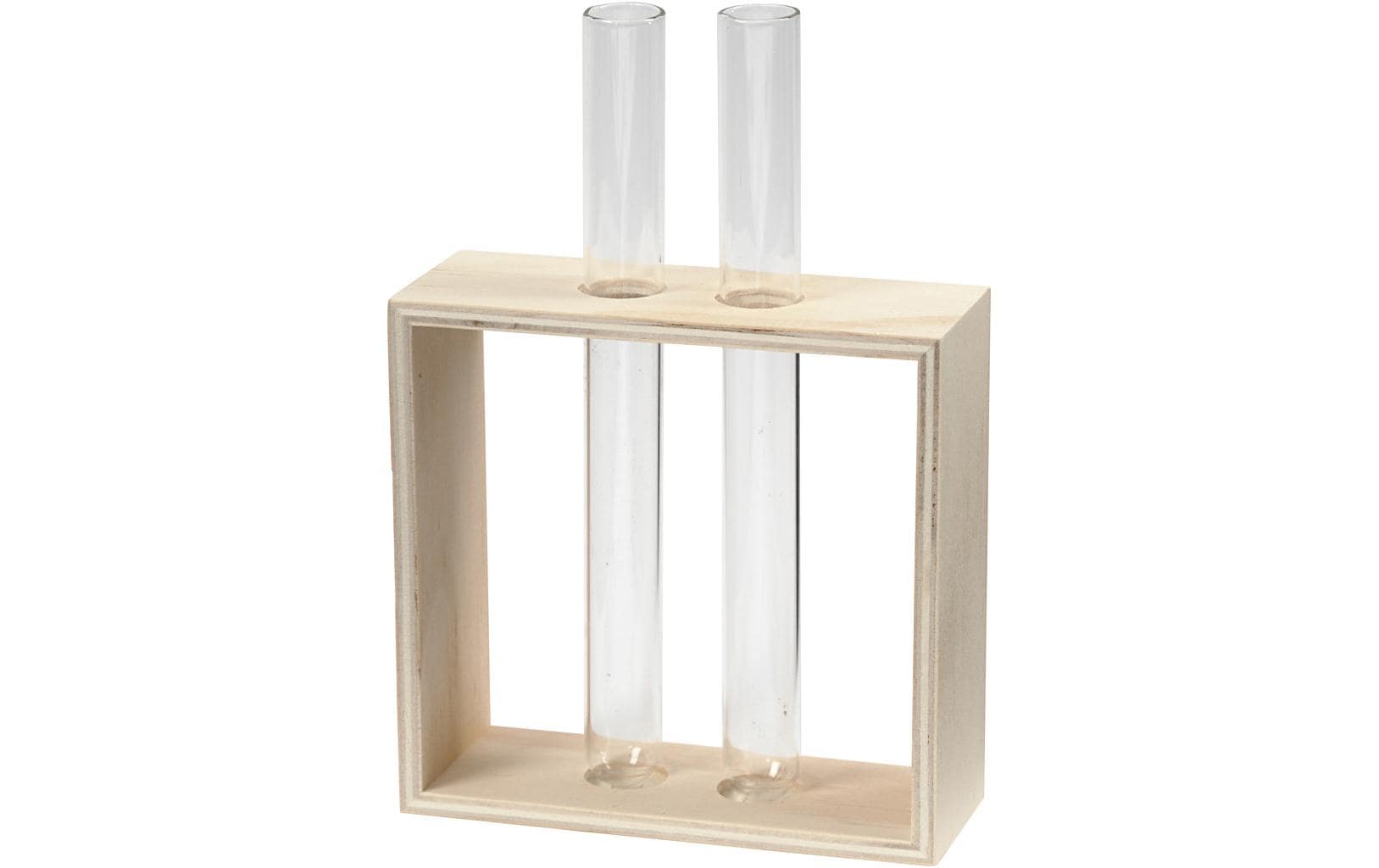Creativ Company Reagenzglashalterung – 10,5 × 10 × 4 cm – Sperrholz & Glas, Hellbraun