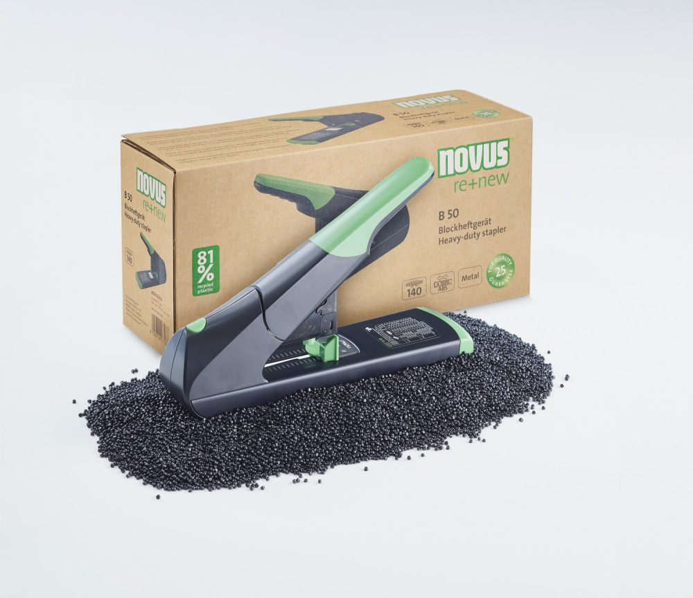 Novus B50 re+new – Blockhefter, Antiblockiersystem (ABS), Einlegetiefe 75 mm, Schwarz, Grün
