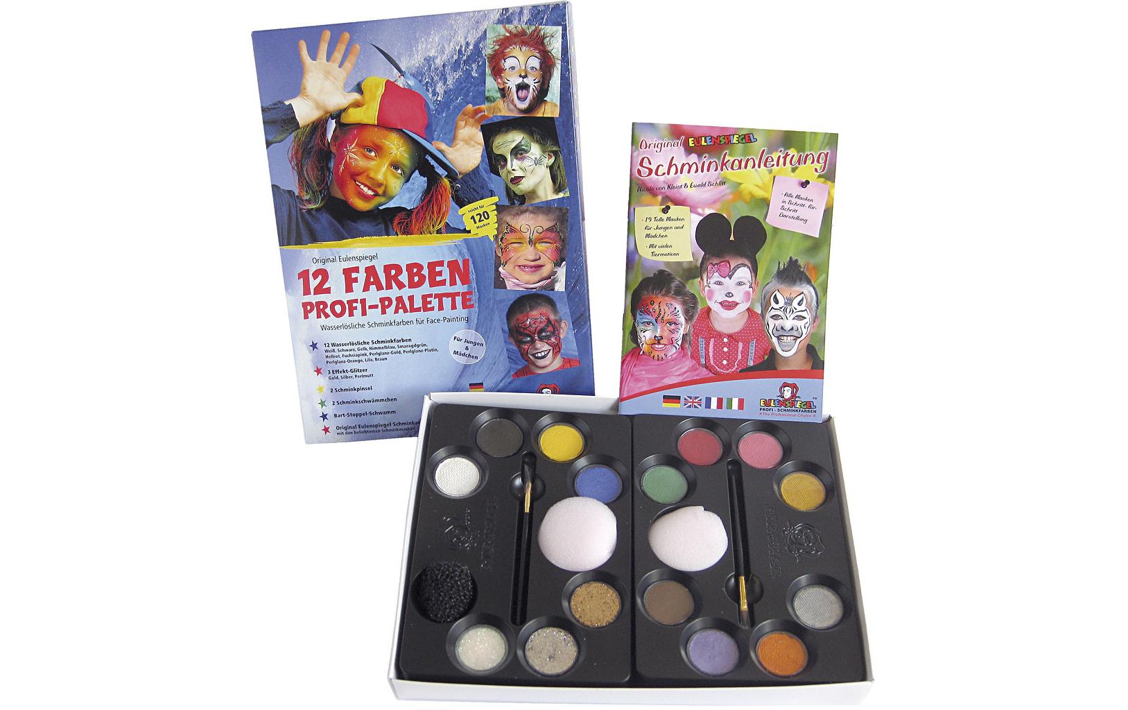 Eulenspiegel Schminkset – 12-teilig, Mehrfarbig, 12 × 3,5 ml