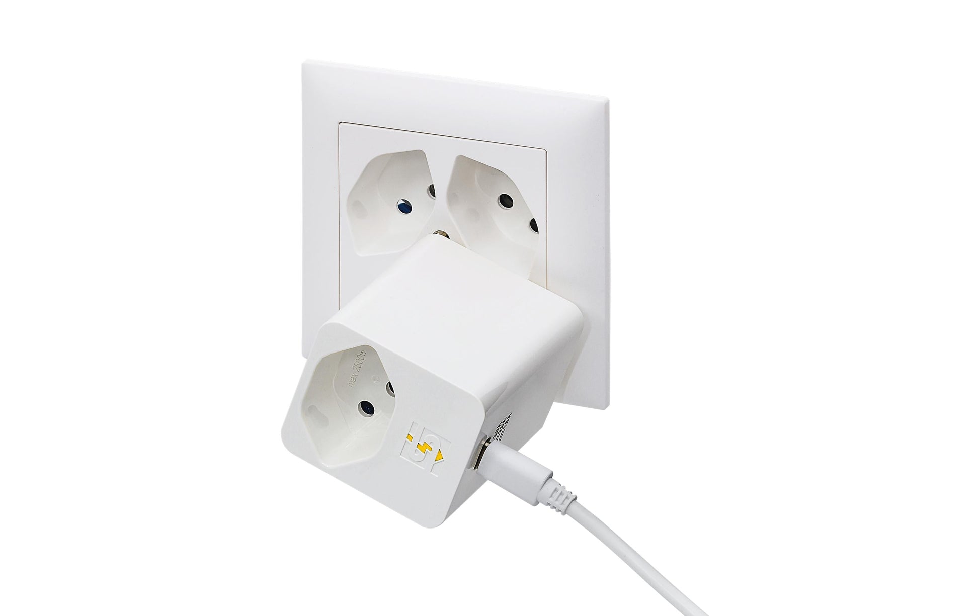 Steffen Abzweigstecker – Kunststoff/Metall, weiss, drehbar 325°, für Geräte mit USB-C-Anschluss