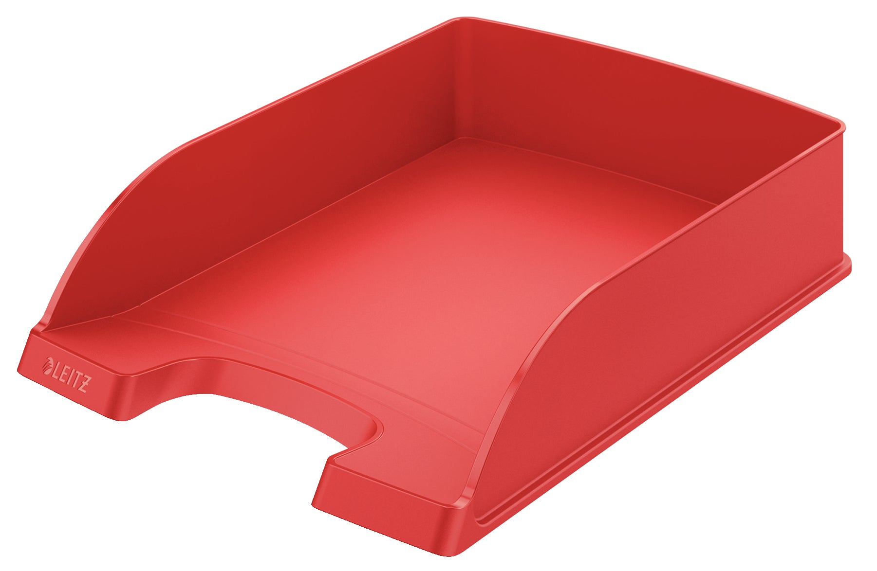 Leitz Stapelbarer Briefkorb mit Griffausschnitt, Beschriftungsfeld, matt, rot, B 255 × H 70 × T 357 mm