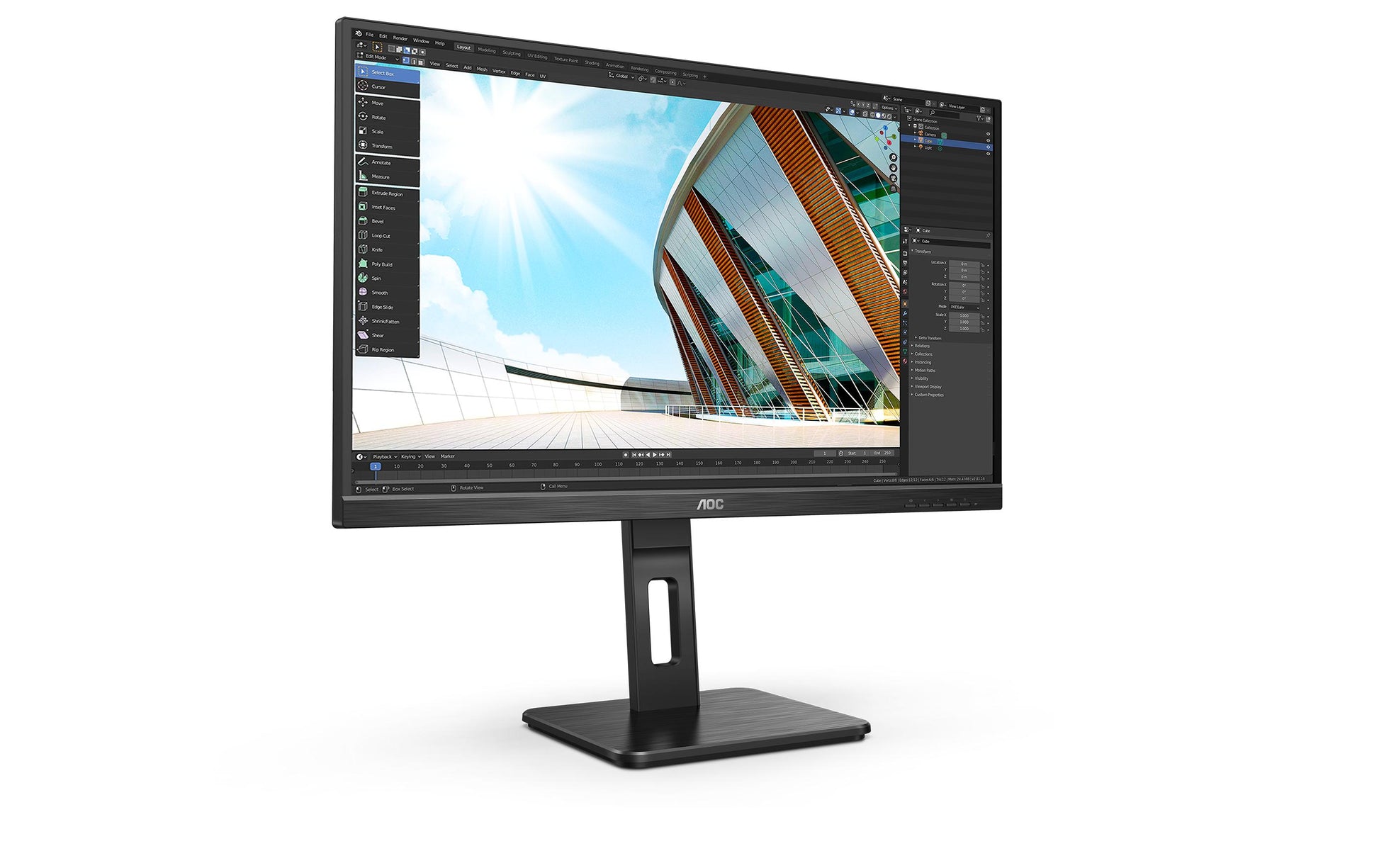 AOC 27P2Q – Monitor, 27", 1920 × 1080 (Full HD), IPS, 75 Hz, 250 cd/m², VESA 100 × 100, Schwarz