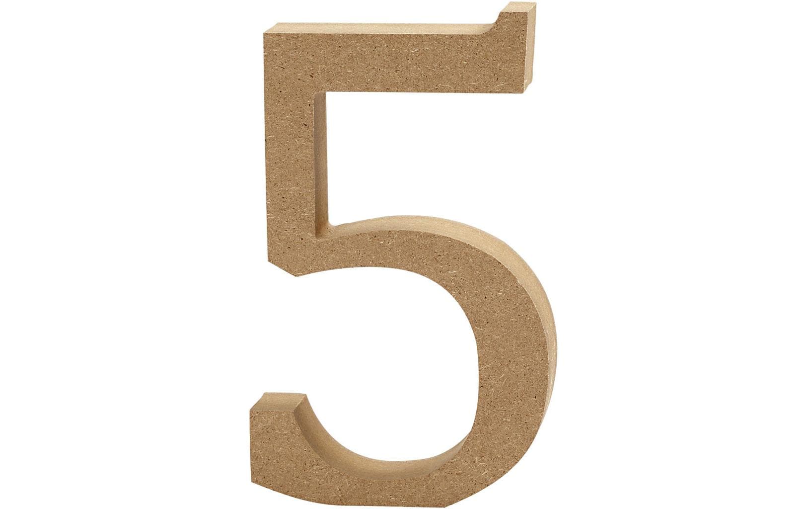 Creativ Company Holzzahl, Mischholz/MDF, Hellbraun, 2 × 13 × 13 cm, 1 Stk., Form 5