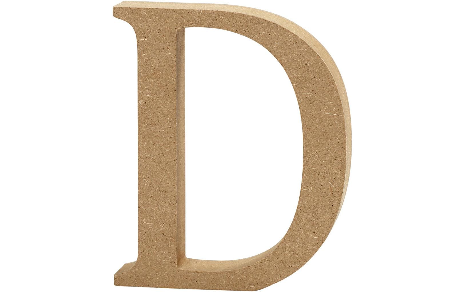 Creativ Company Holzbuchstabe, Mischholz/MDF, Form D, 2 × 13 × 2 cm, 1 Stk.