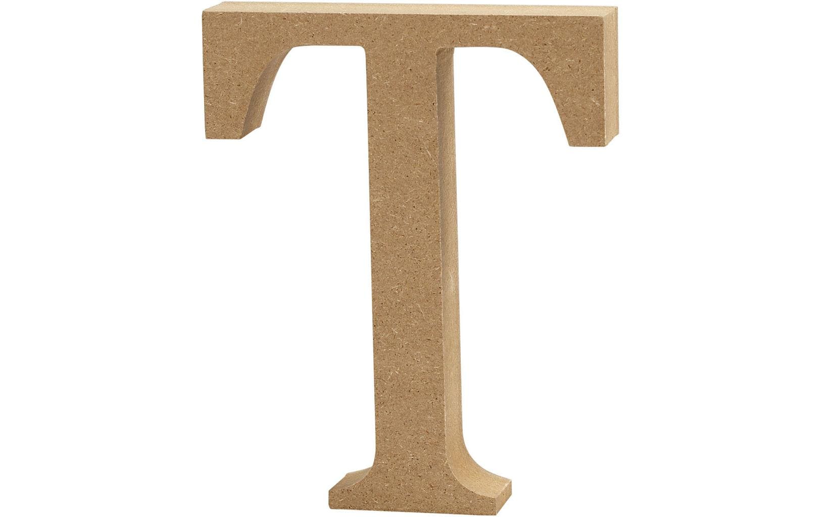 Creativ Company Holzbuchstabe T, 2 cm × 2 cm × 13 cm, Mischholz/MDF