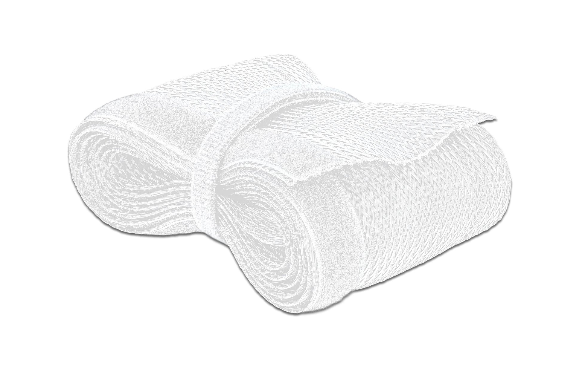 DeLOCK Kabelschlauch Ø 32 mm × 2 m, selbstschliessend, zuschneidbar, hitzebeständig – weiss