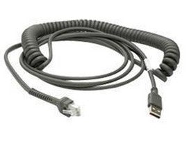 Zebra Motorola – USB-Kabel – USB-A-Stecker, geschirmt, spiralförmig – Grau – 2,8 m