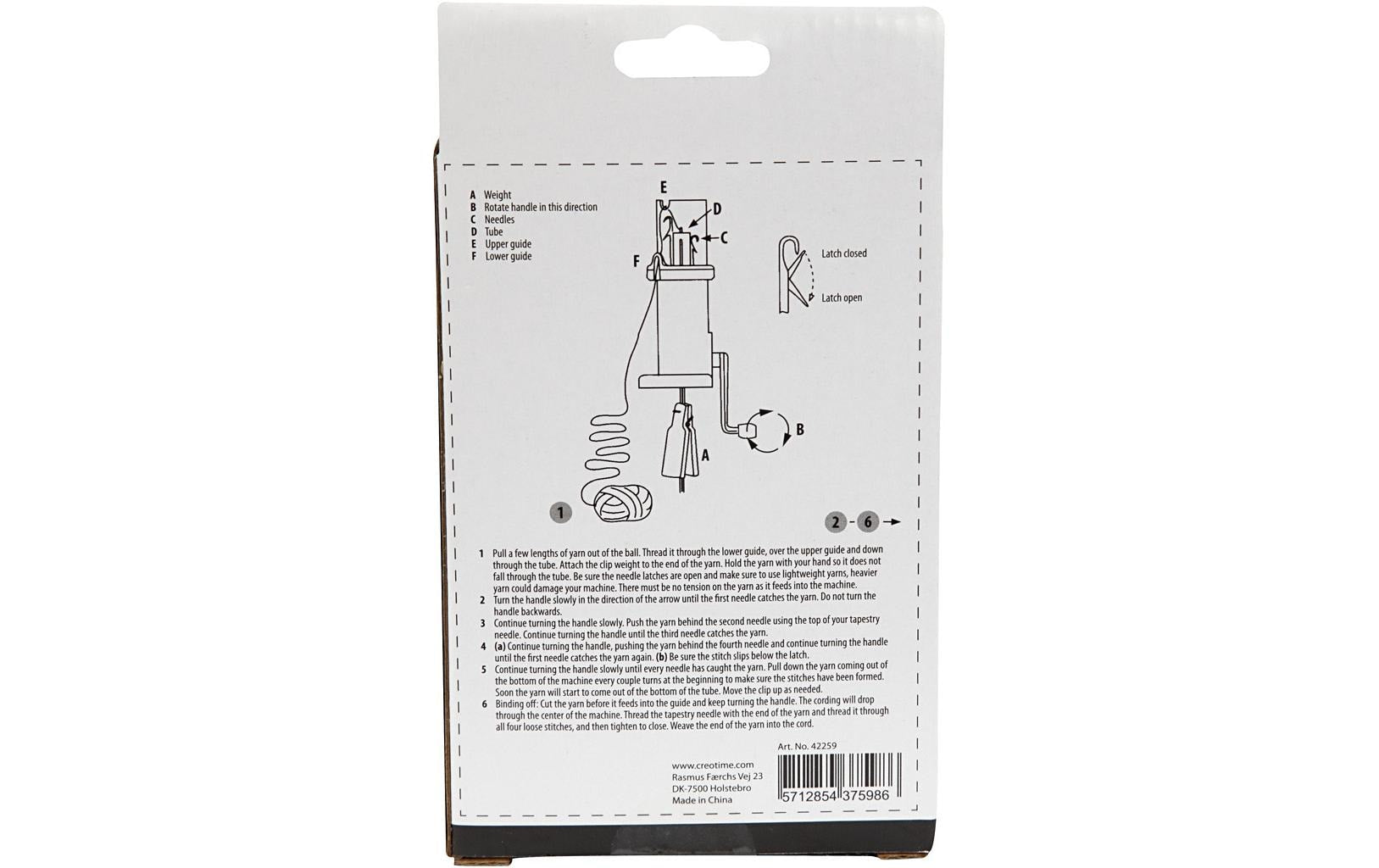 Creativ Company Strickmühle Violett – Nadeln 2,5 mm, 3,5 mm, 5,5 cm×13,5 cm, 1 Stk.