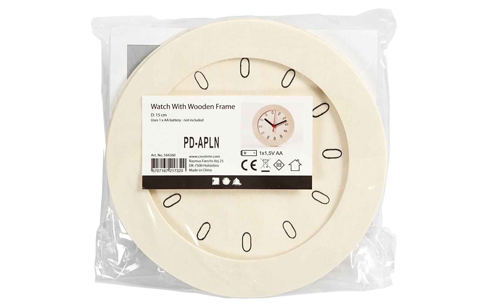 Creativ Company Holzuhr zum Bemalen – Ø 15 cm – aus Holz