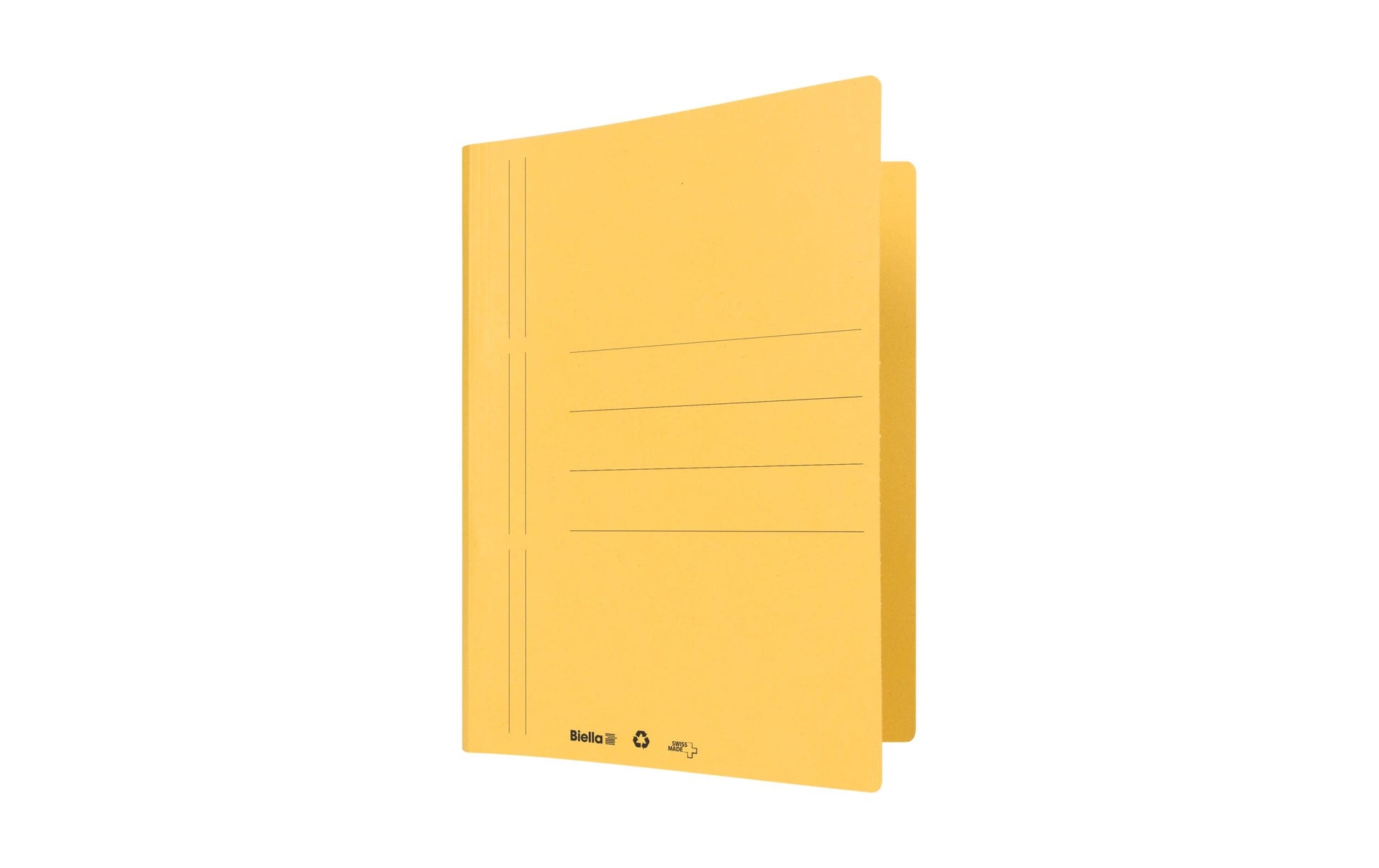 Biella Schnellhefter – A4, Karton, Gelb, 2 Spiralfedern, Beschriftungslinien, 320 g/m²