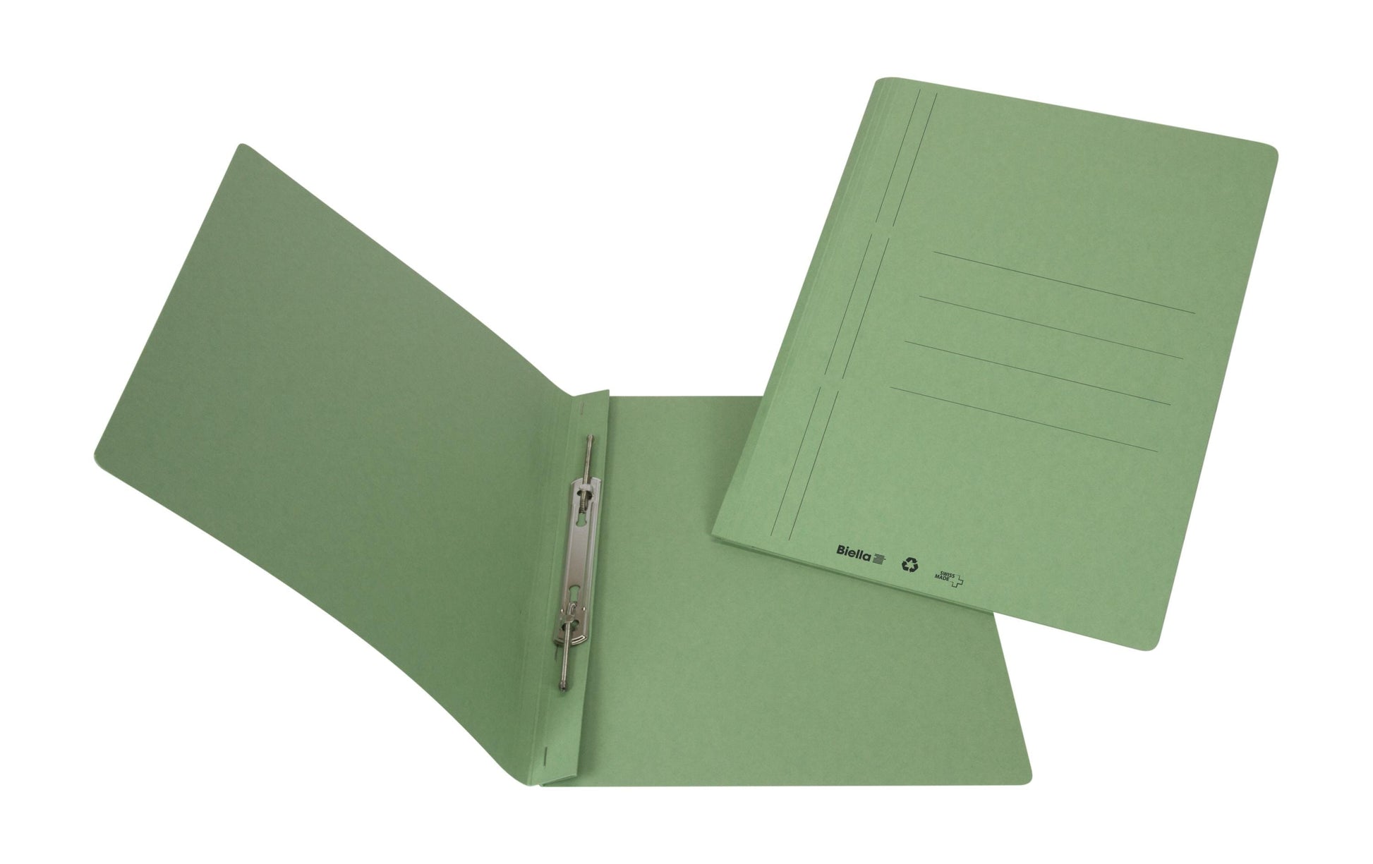 Biella Schnellhefter – A4, Karton, Grün, Haken-Deckleiste, Beschriftungslinien, 320 g/m²