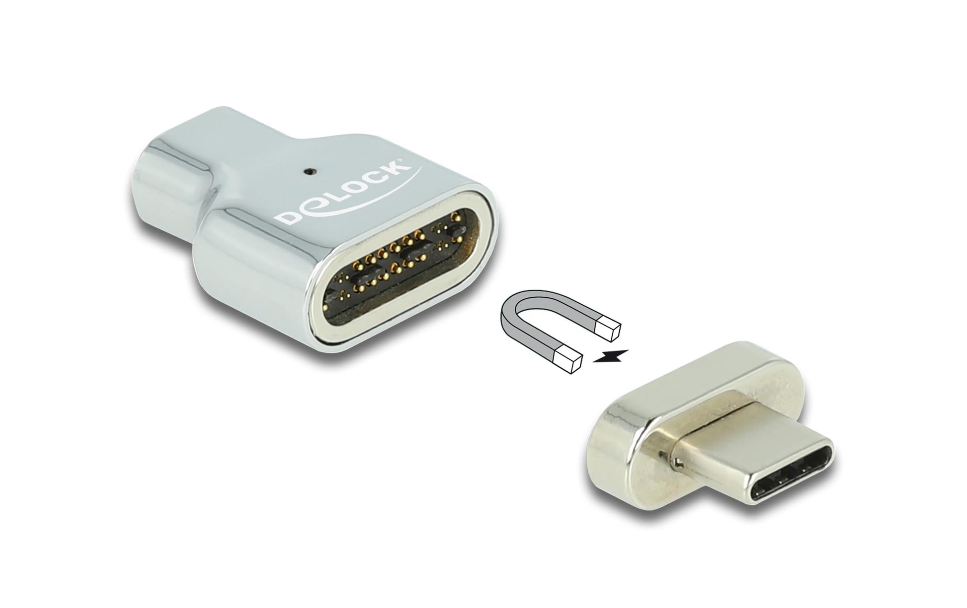 DeLOCK Magnetadapter USB-C zu USB-C – 8K (7680 × 4320) @ 30 Hz, Thunderbolt 3, Magnetisch