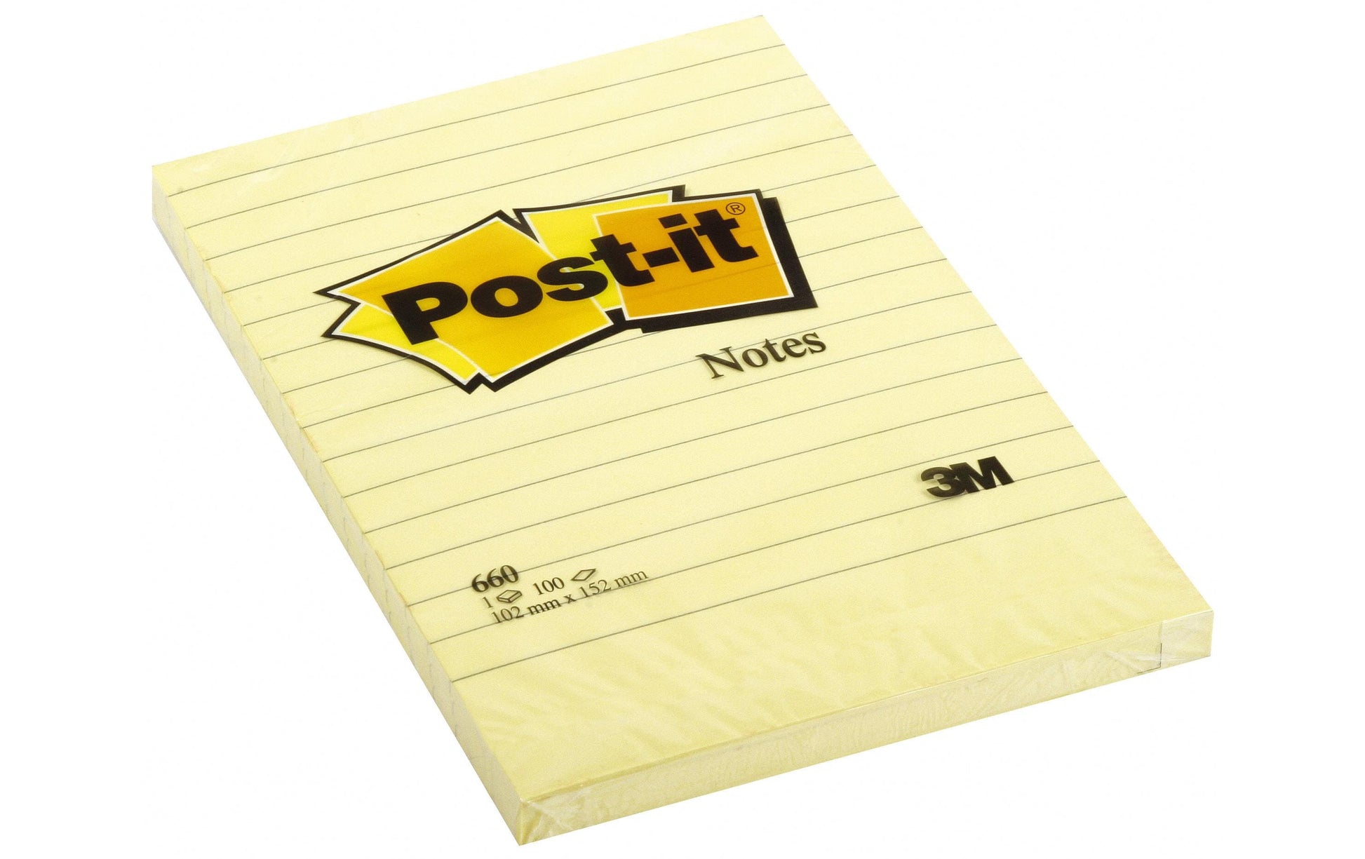 Post-it Super Sticky Haftnotizen – 102 × 152 mm – gelb, liniert, 75 Blatt/Block