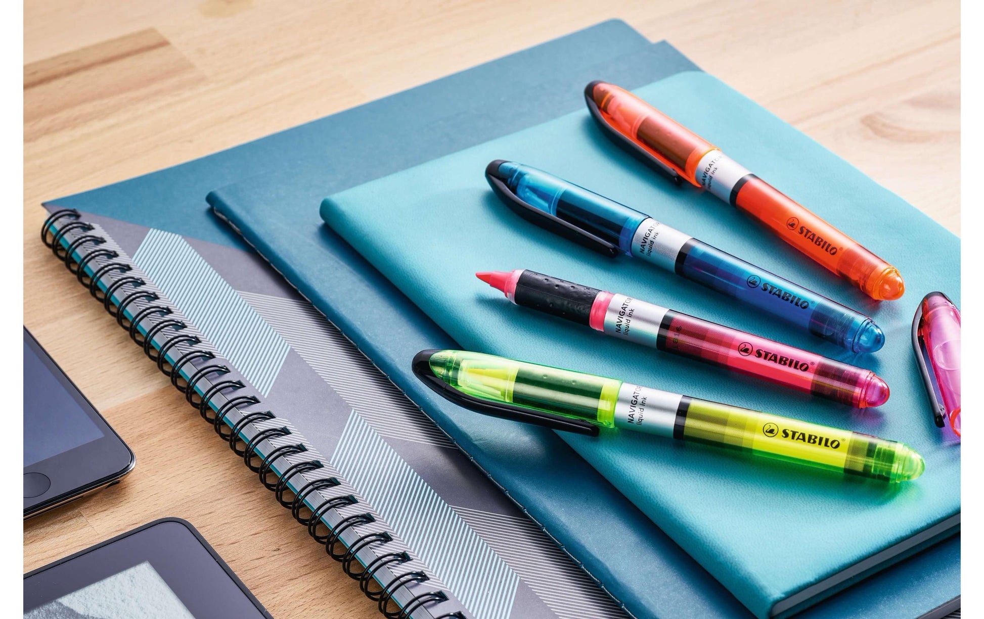 STABILO NAVIGATOR Leuchtmarker – 10er Set, Blau, Keilspitze 1–4 mm