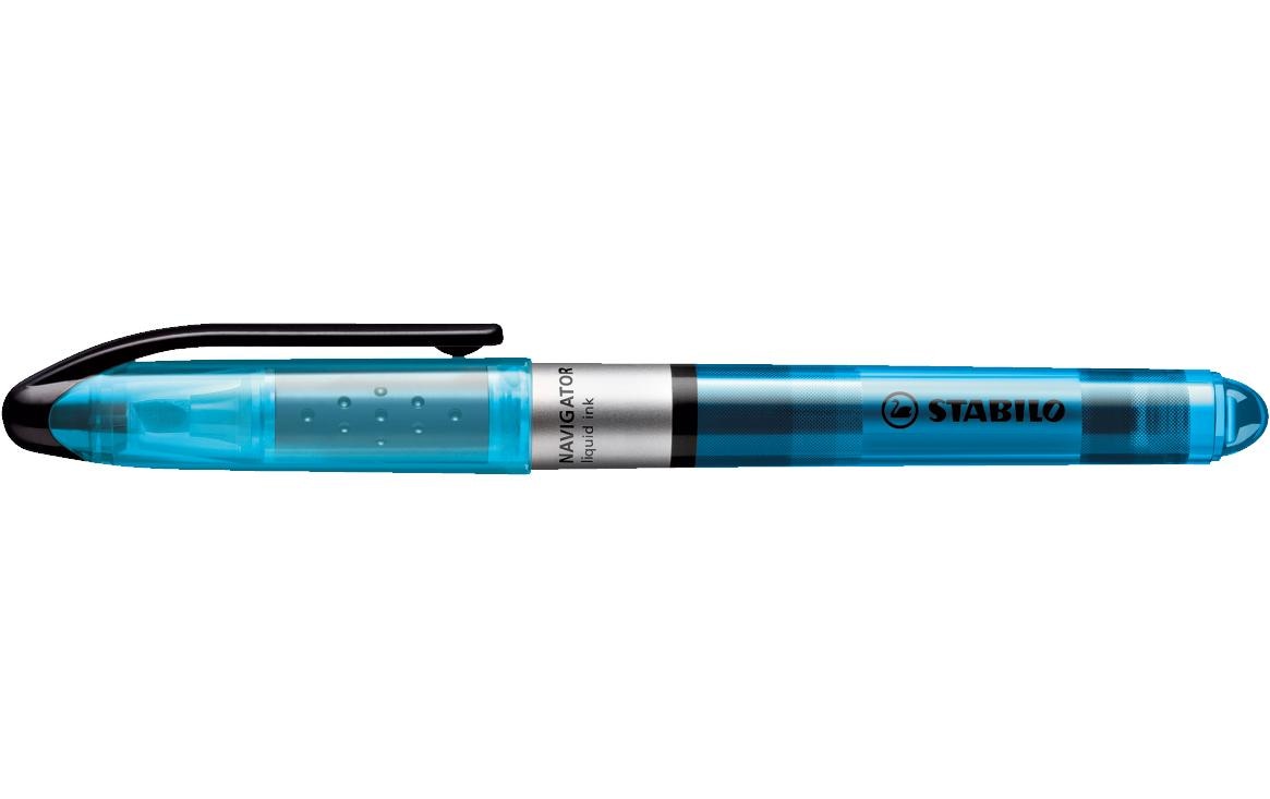 STABILO NAVIGATOR Leuchtmarker – 10er Set, Blau, Keilspitze 1–4 mm