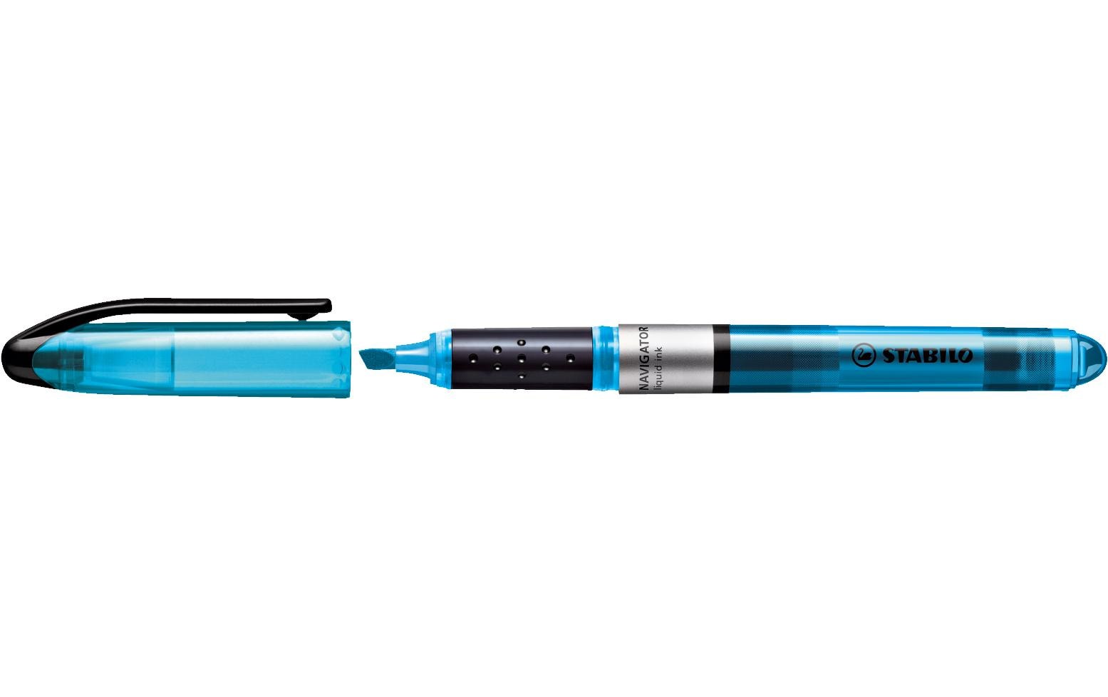 STABILO NAVIGATOR Leuchtmarker – 10er Set, Blau, Keilspitze 1–4 mm