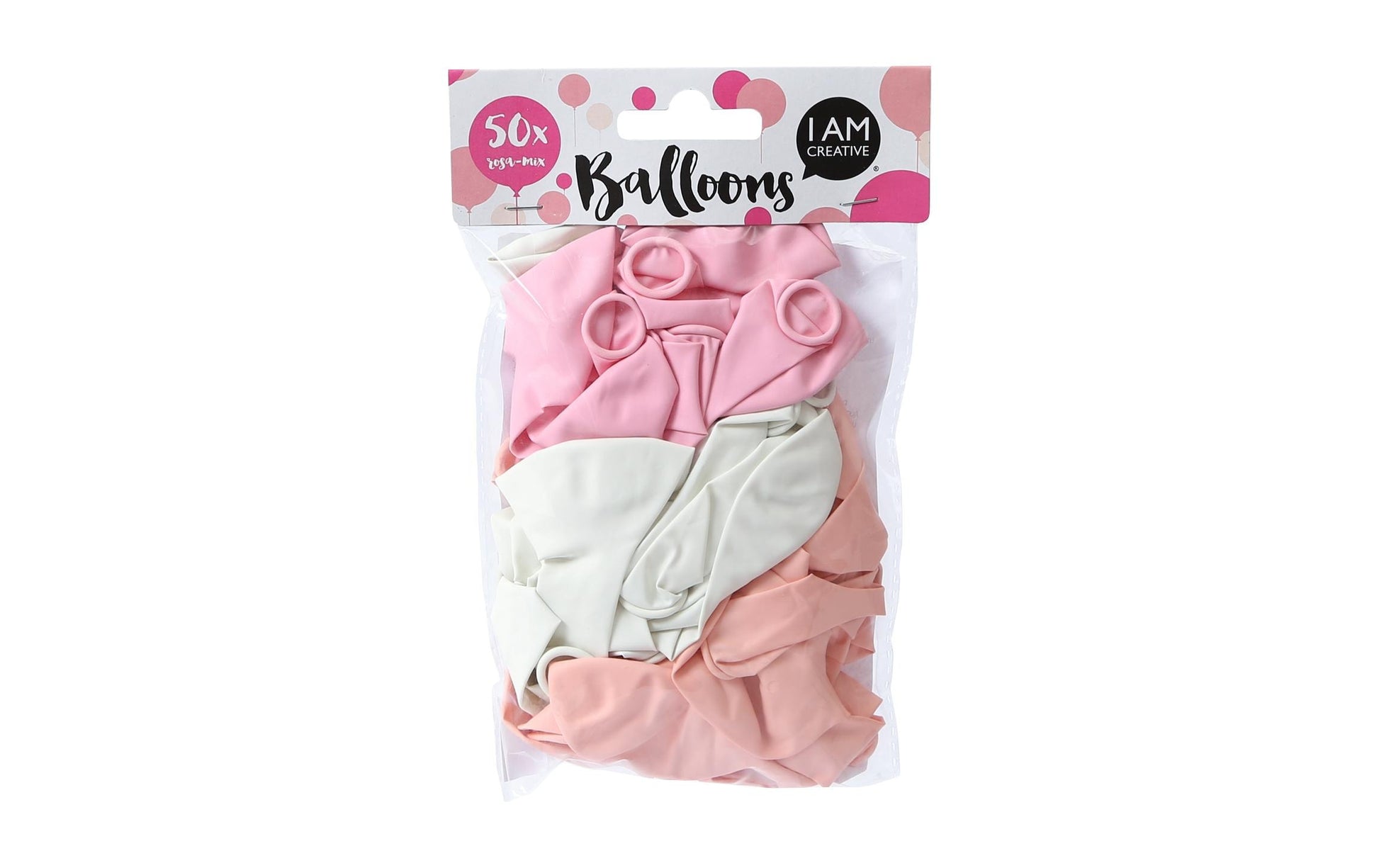 I am Creative Luftballons Uni – Weiss – Ø 25 cm – Latex – 50 Stk